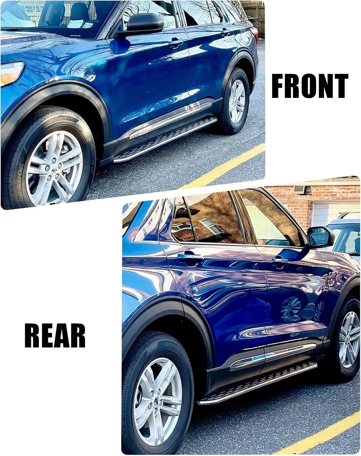 2pcs Running Board fit for Ford Explorer 2020-2025 2026 Side Step Nerf Bar Pedal Aluminium Anti-Slip Surface (with Brackets)