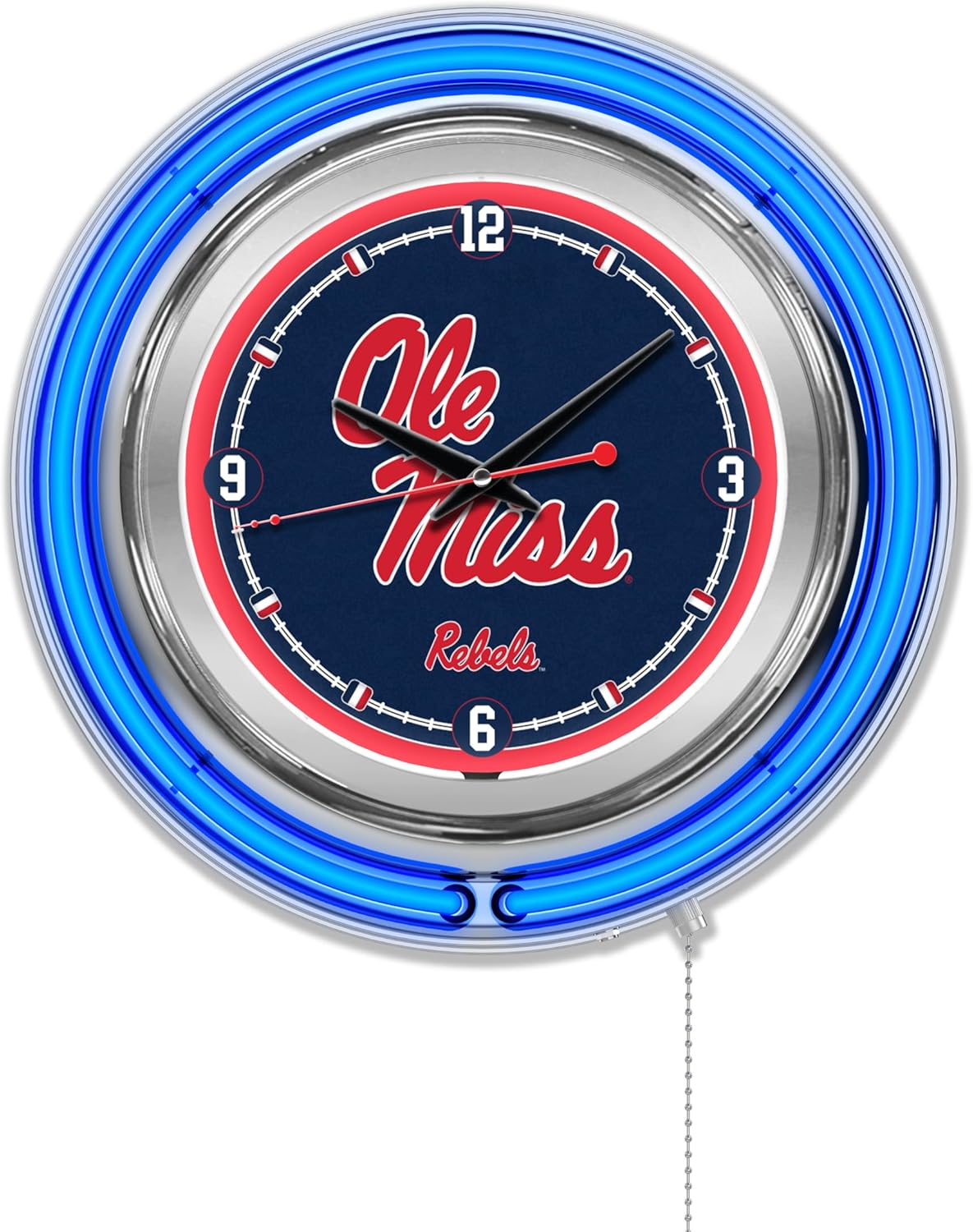 Holland Bar Stool Co. University of Mississippi 15" Double Neon Wall Clock