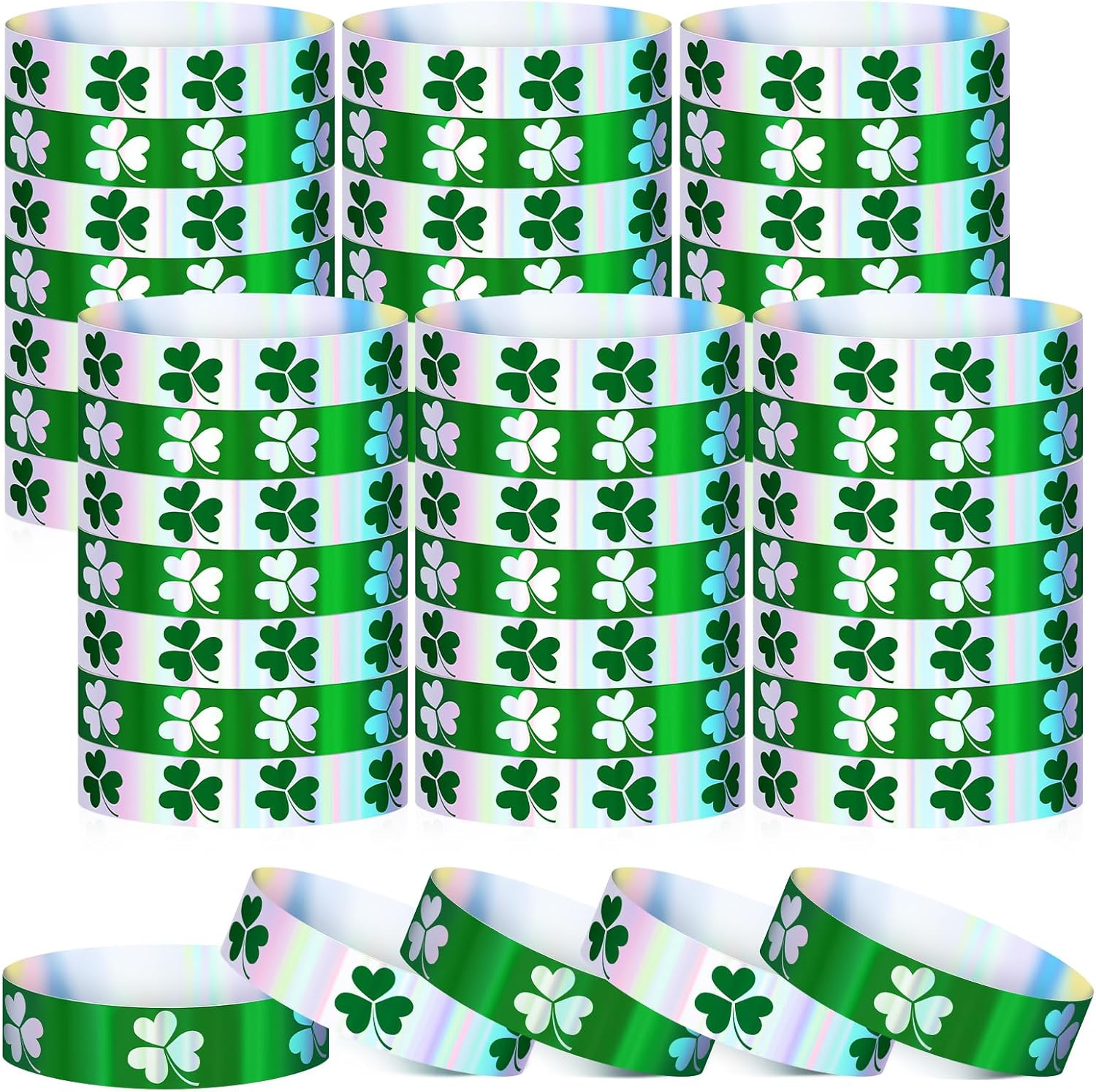 Henoyso 500 Pcs Horse and Racing Flag Bracelets Holographic Waterproof Bracelets Plastic Wristbands Party Supplies for Events Derby Day Race Car Party Favors Gifts Decorations