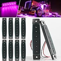 Vista 19 de BJZ luces LED para remolque, luces indicadoras laterales blancas de 6 LED, barra de luz de señal de 12V de 3.8" para señal delantera y trasera, tira