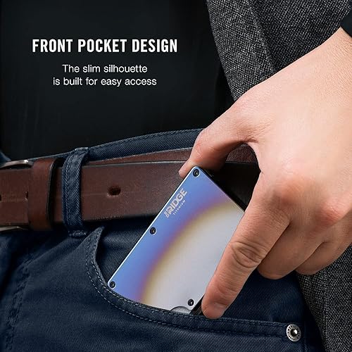 Miniatura 119 de Ridge - Cartera minimalista delgada para hombres, carteras de bolsillo frontal para hombres, billetera RFID con tarjetero, Oilva mate