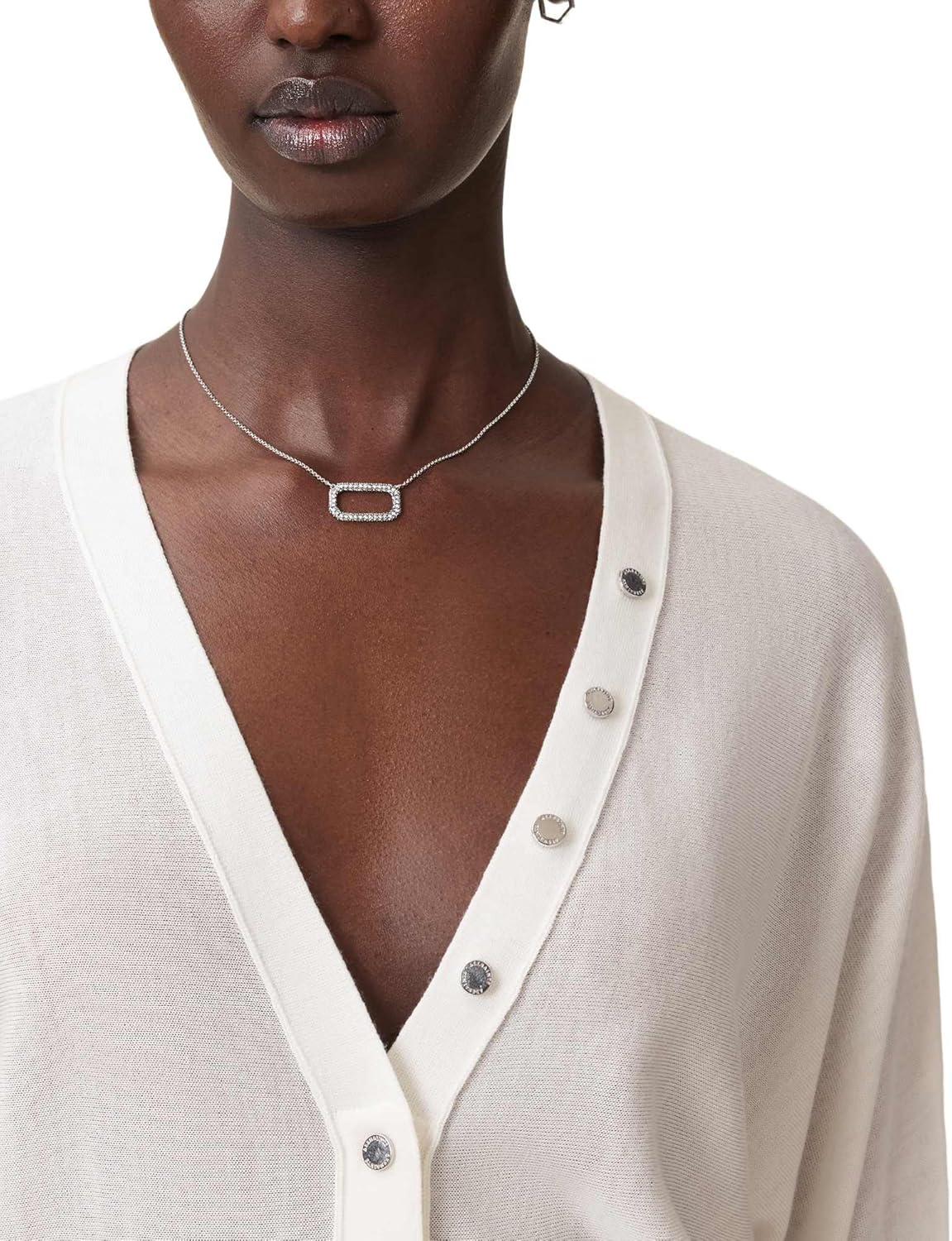 AllSaints Womens Honor V Cardigan Black Size Large - Image 4