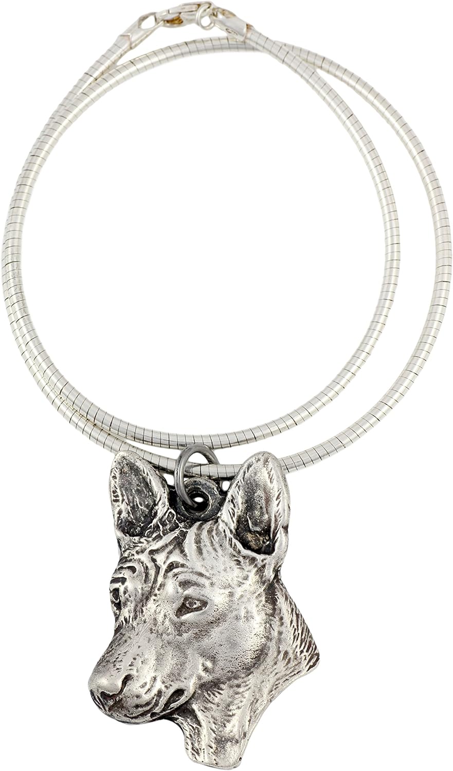 Art-Dog Collection Dog Pendant on Silver Thread - Handmade Dog Necklace with ZnAl Base and Silver Coating – Silver Dog Necklaces for Men and Women – Dog Breeds Jewelry – Basenji
