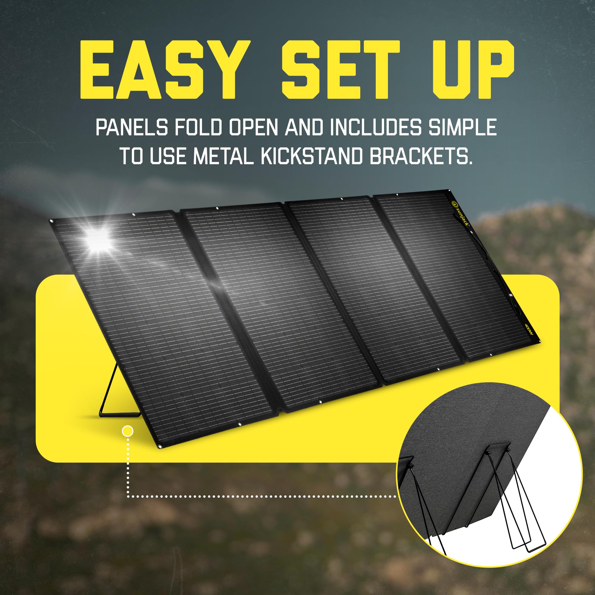 Amazon | SunJack 400W 折りたたみ式ソーラーパネル充電器 48V