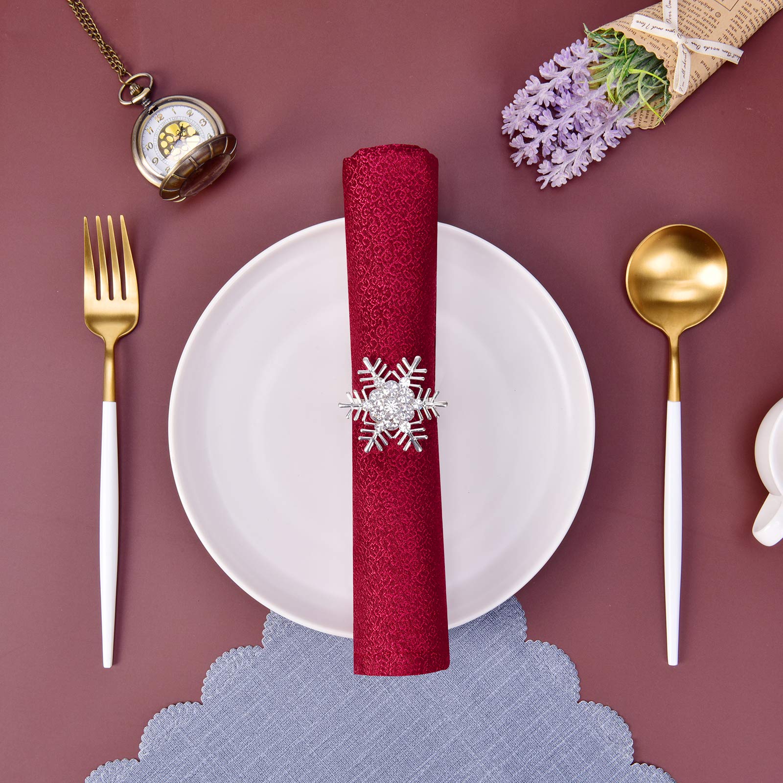 Portatovaglioli, Portatovaglioli Natalizi Set di 8, Portatovaglioli Natalizi Tavoli da pranzo Anelli for Natale, Ringraziamento, Matrimoni, raduni Fa Decorazione della tavola /2652