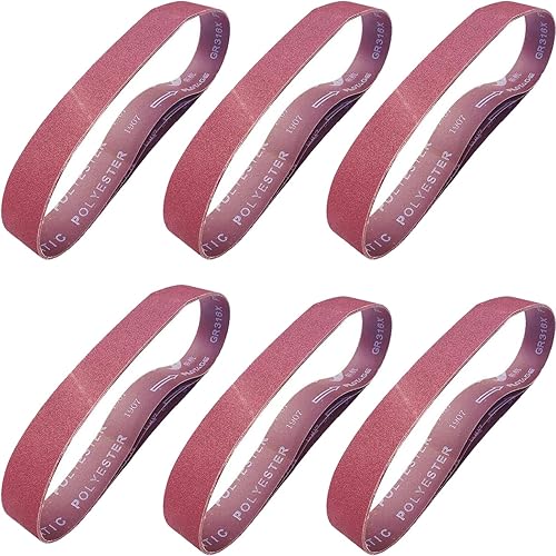 Miniatura 10 de Paquete de 20 correas de lijado de grano 80 de 1-12 x 30 pulgadas para pulidora de tubos de tubo, lijadora de óxido de aluminio para carpintería y