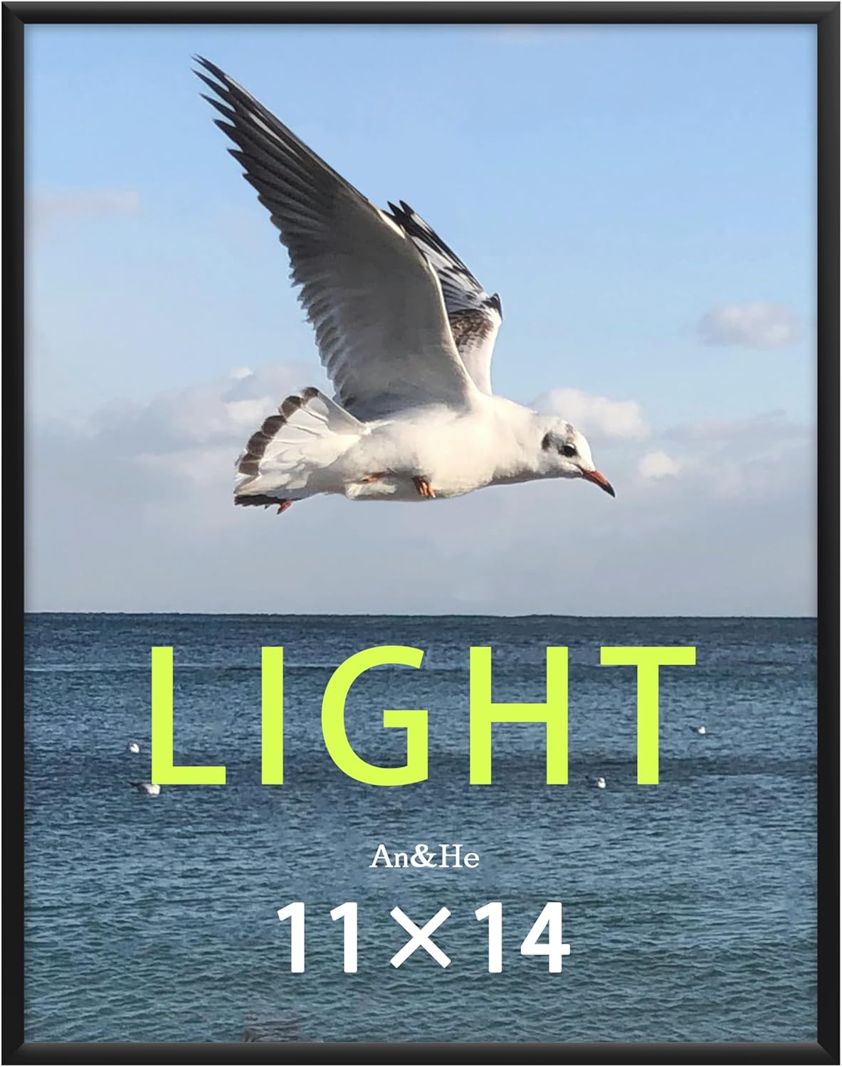 An&He 11 x 14 Picture Frame Set of 1, Black Photo Frame, Resistant Photo Frame with Polished HD PS Plate, for Wall & Tabletop Display 11x14 Black-1