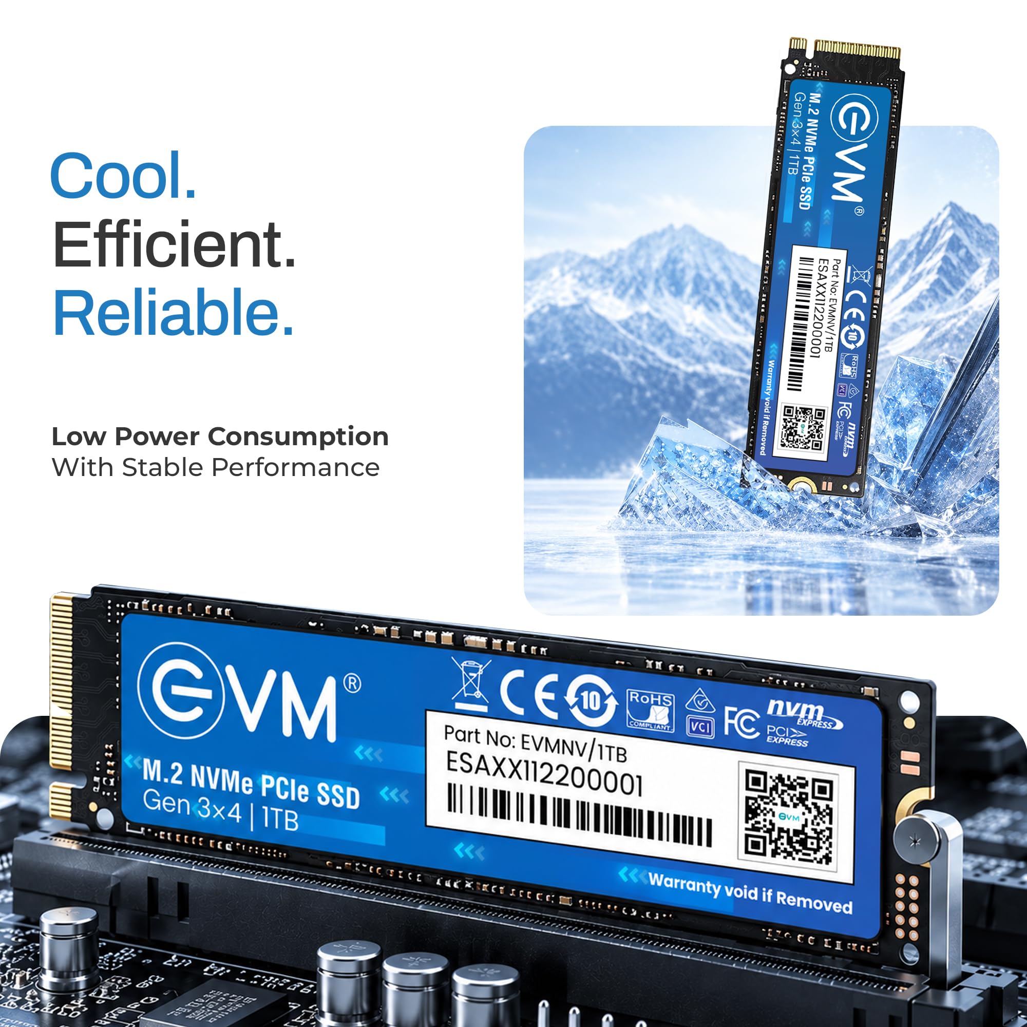 EVM 1TB Internal SSD - M.2 NVMe PCIe (2280) - High-Speed Performance Up to 2300MB/s Read & 1800MB/s Write Speed with Low Power Consumption - Compatible with Gaming PCs & High-Performance Workstations- — Amazon image 5