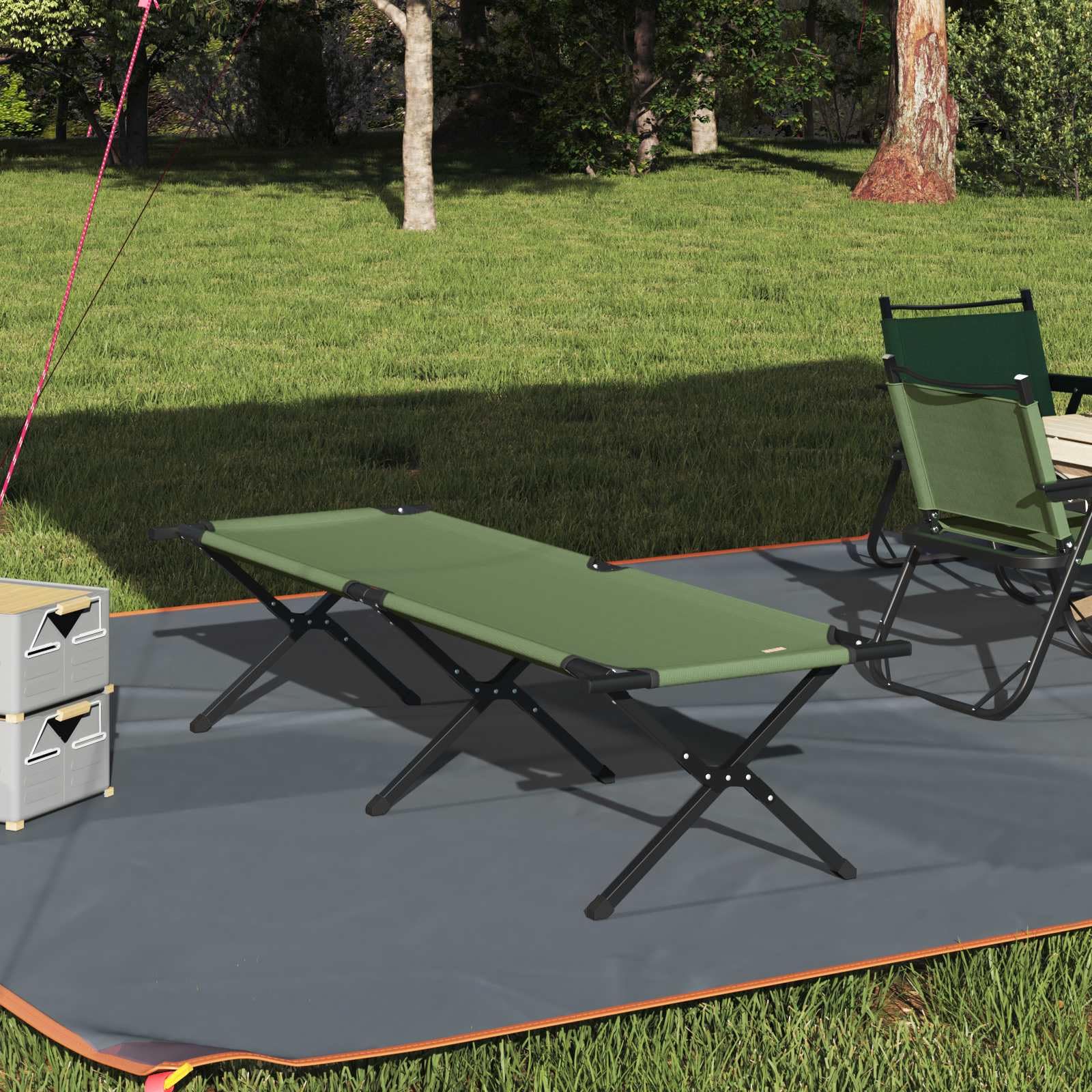 Generisch Klapp Schlafbett fürs Camping Grün 193 x 69 x 45 cm,Sportartikel,Outdoor-Aktivitäten,Camping Wandern,Camping-Möbel,Feldbetten-42003178