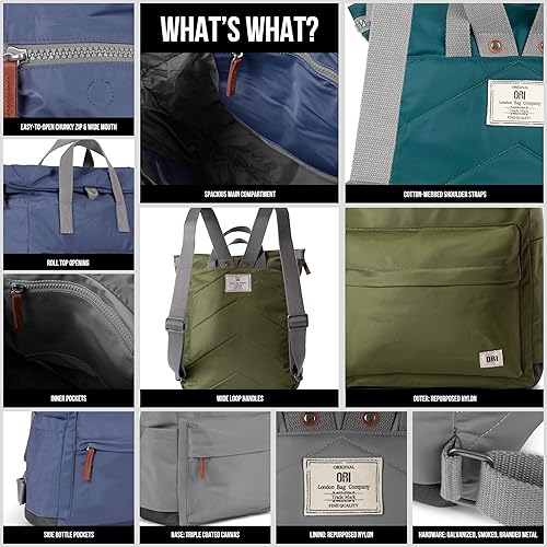 Miniatura 4 de ORI LONDON Mochila de viaje - Mochila mediana de nailon enrollable para hombres y mujeres para portátil y accesorios - The Canfield, Burnt Blue