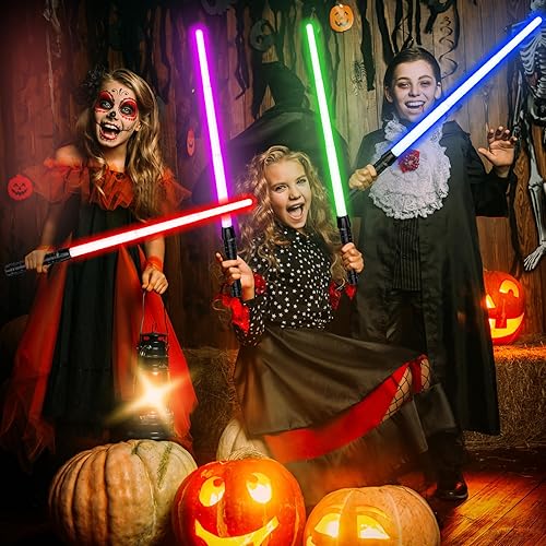 Miniatura 7 de Recuerdos de fiesta de sable de luz, paquete de 12 sables de luz para niños, juego de espadas de luz para niños y niñas, Halloween, fiestas de
