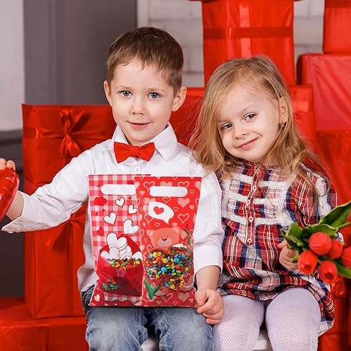 Miniatura 5 de Pasimy 60 Pcs Summer Party Favor Bags Summer Beach Pool Plastic Bags Small Hawaii Candy Treat Goodie Bags Summer Hello Gift Bags with Handle for