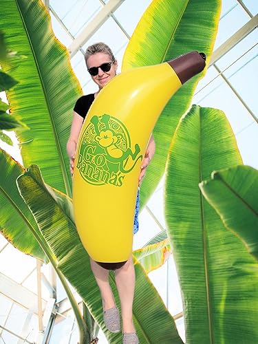 Miniatura 5 de Vinilo inflable de plátano amarillo fresco (44 pulgadas). Fruta segura para inflar. Juguete de piscina. Decoración de fiesta.