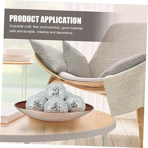 Miniatura 6 de Holibanna 9 piezas de bola de vidrio agrietado decoración de mesa de boda adorno para mesa de espejo redondo moderno orbes decorativos mosaico