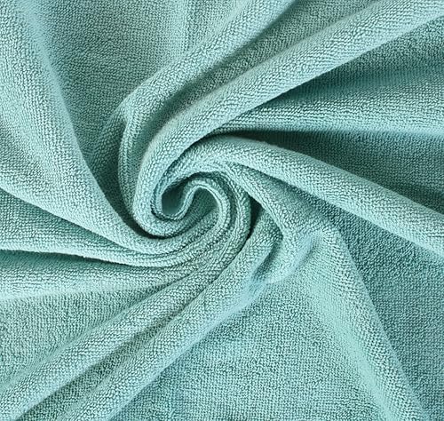 Vista 124 de HILLFAIR Juego de 12 toallas de algodón de 21.16 oz/m², 2 toallas de baño, 4 toallas de mano, 6 toallas de baño, toallas absorbentes de algodón Azul