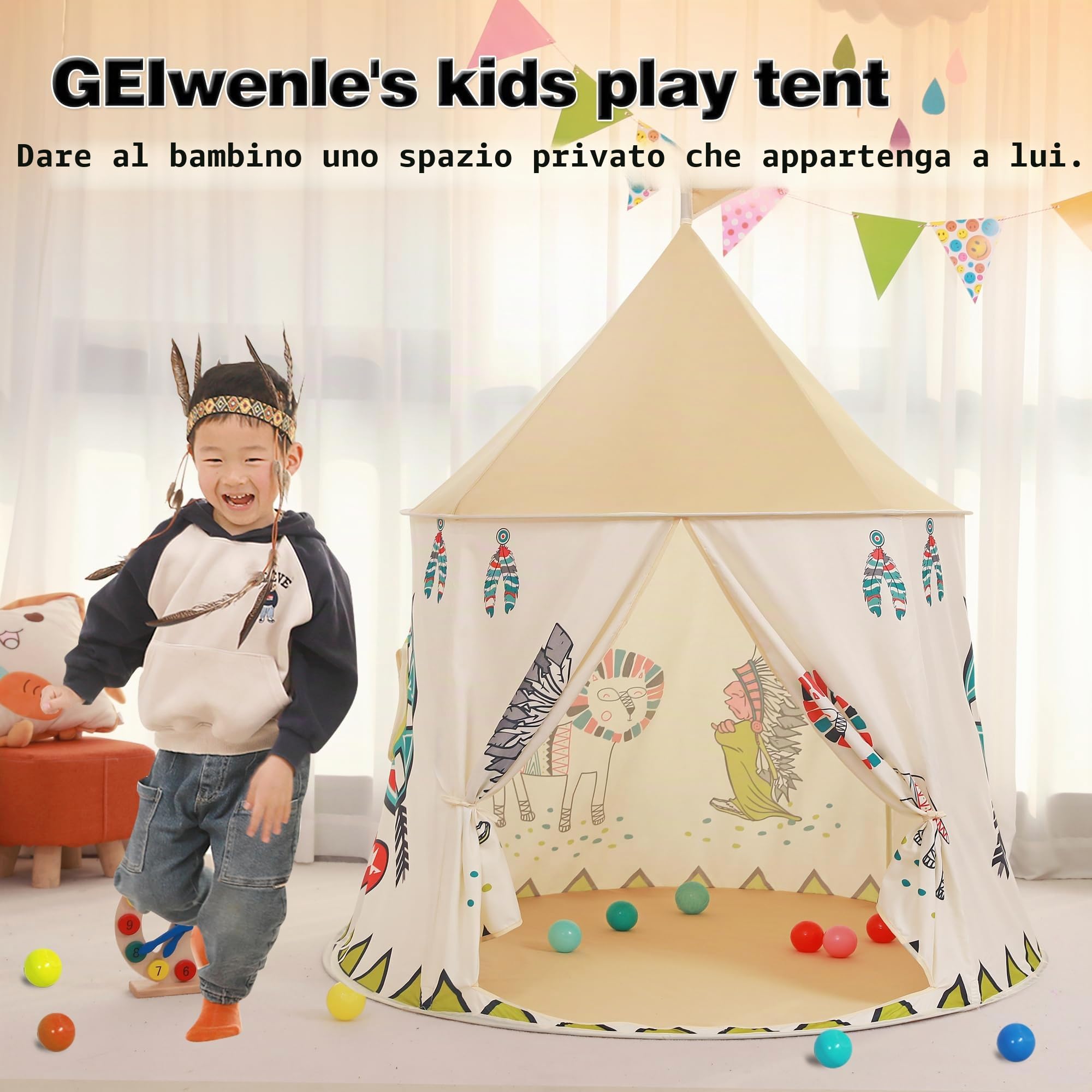 Tenda per Bambini Casetta da Giardino per Bambini,casa dei Giochi Po-up,Certificato EN71, Toy Tenda per ragazzi e ragazze,Regalo per Bambini