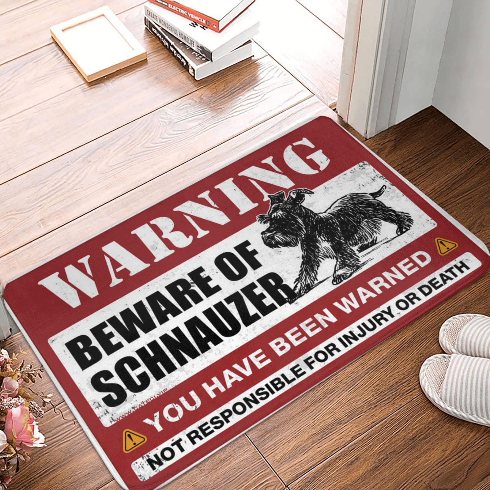 Tapis de bienvenue Schnauzer 65x90 cm paillasson intérieur humoristique chien