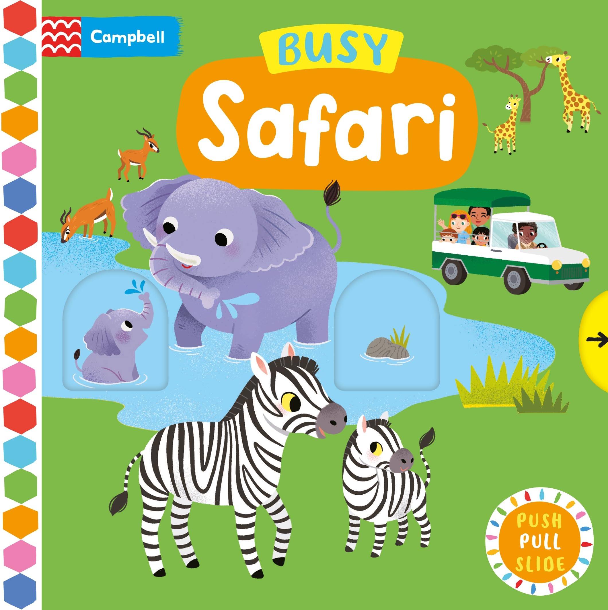Busy Safari: A Push, Pull, Slide Book (Campbell Busy Books, 48)