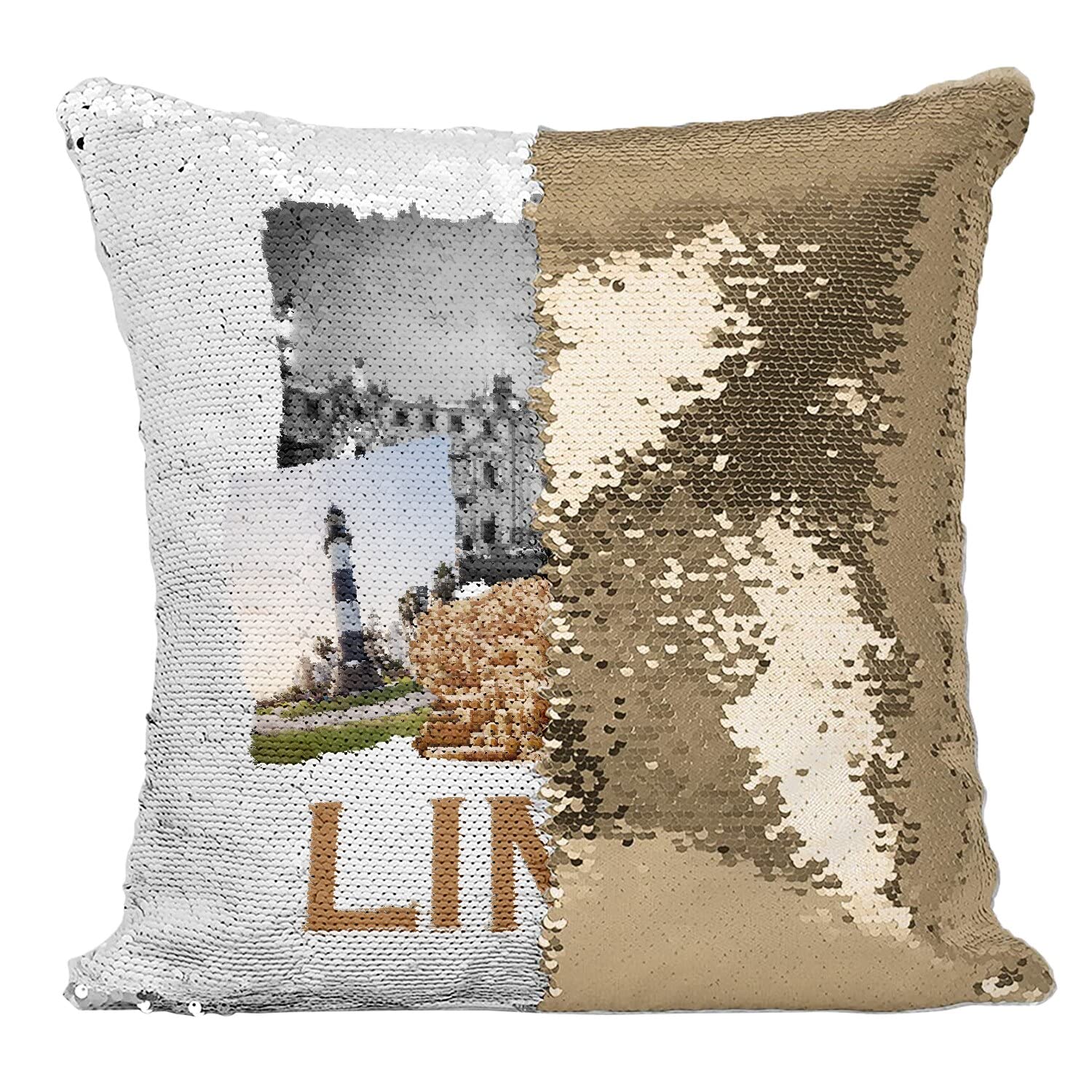 Coussin Sequin Doré Lima pour Illuminer Votre Déco de Salon