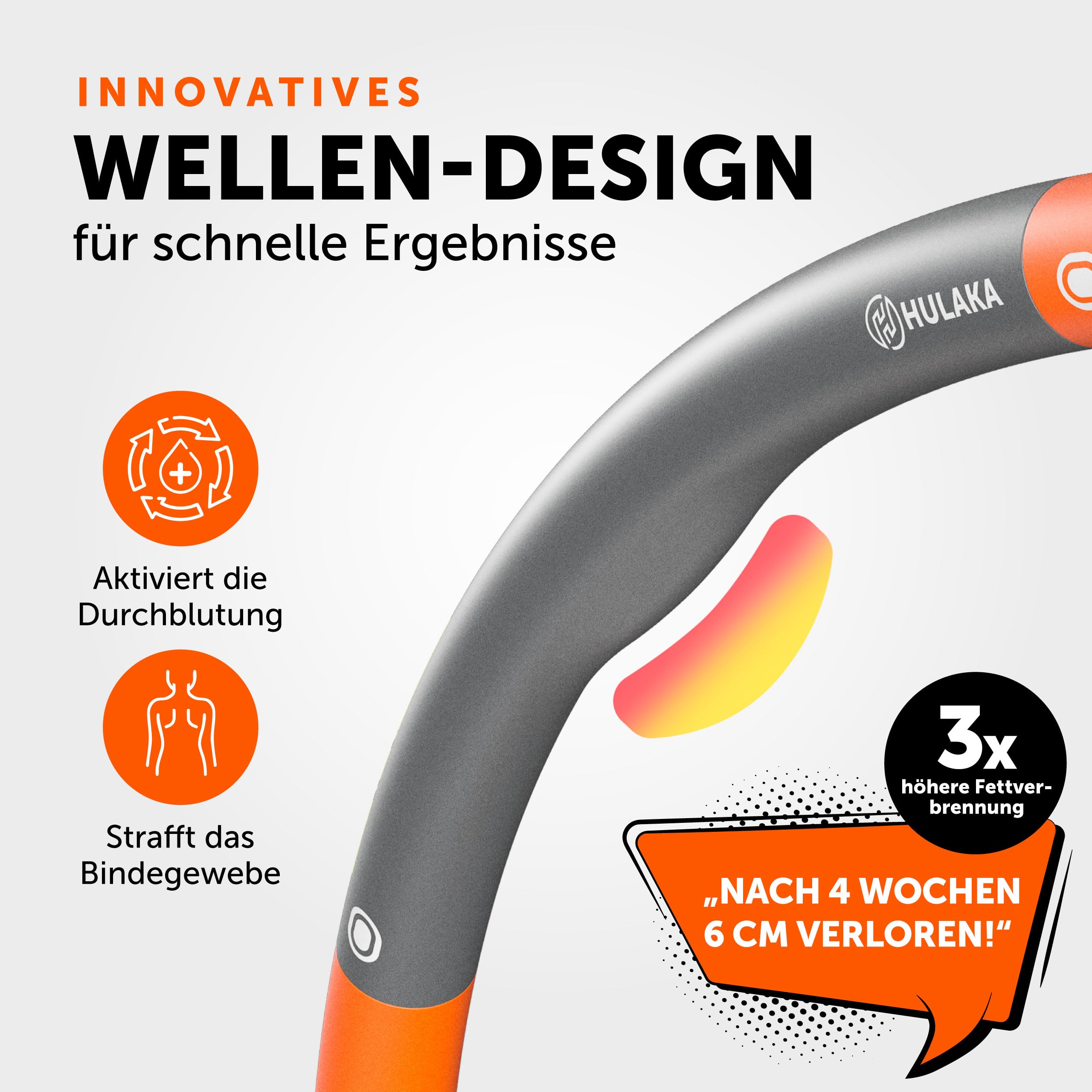 Hula Hoop Reifen Erwachsene 1,2 kg – Kalorien-Booster mit Massage-Effekt – Fitnessreifen für Bauchstraffung & Fettverbrennung – Für Training Zuhause von HULAKA