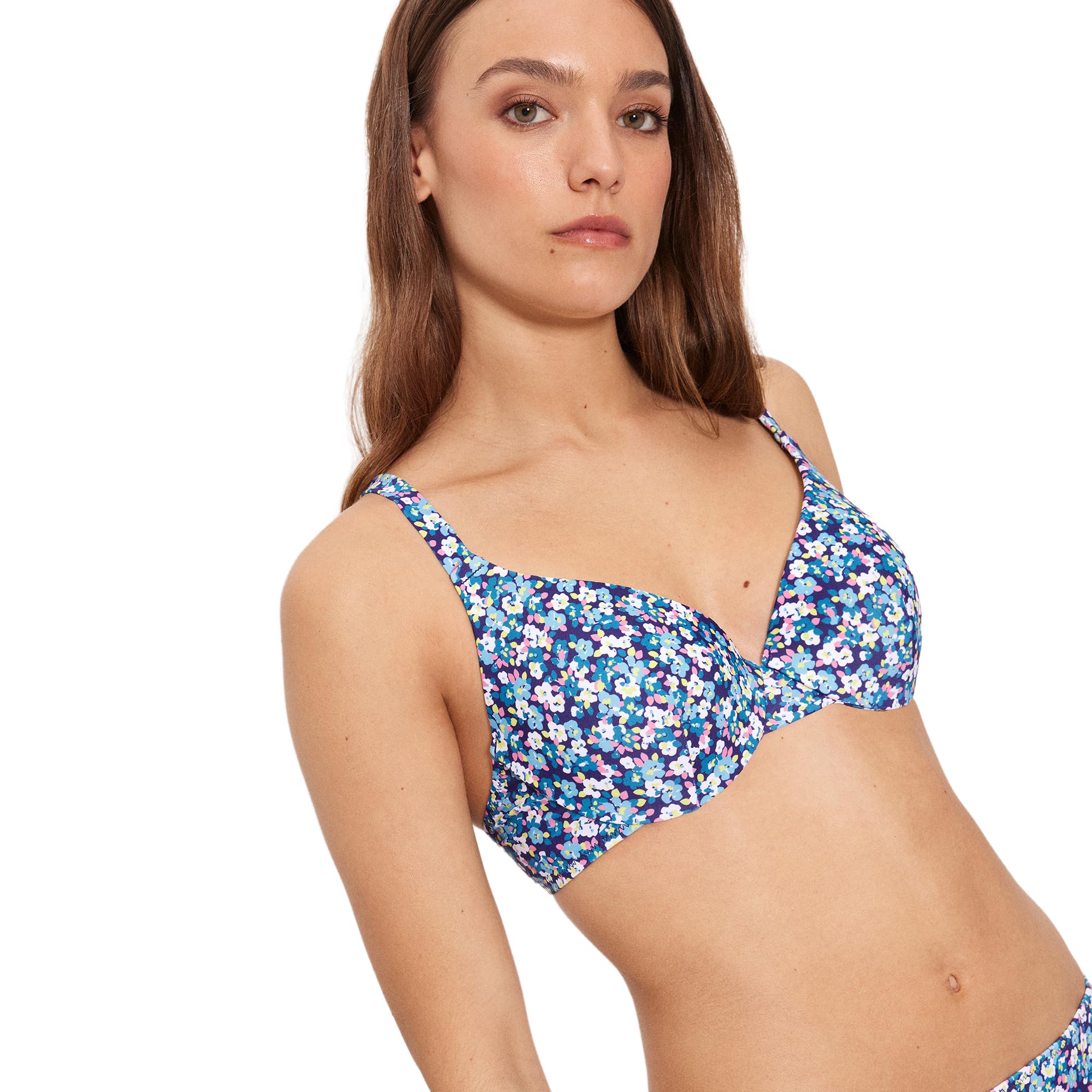 YSABEL MORA. Top Bikini Liberty Copa B. Top Bikini con Aro Y Relleno. Tirantes Regulables para Mayor Comodidad. Combínalo con Braga A Juego para Look Completo .Colección Flowers.