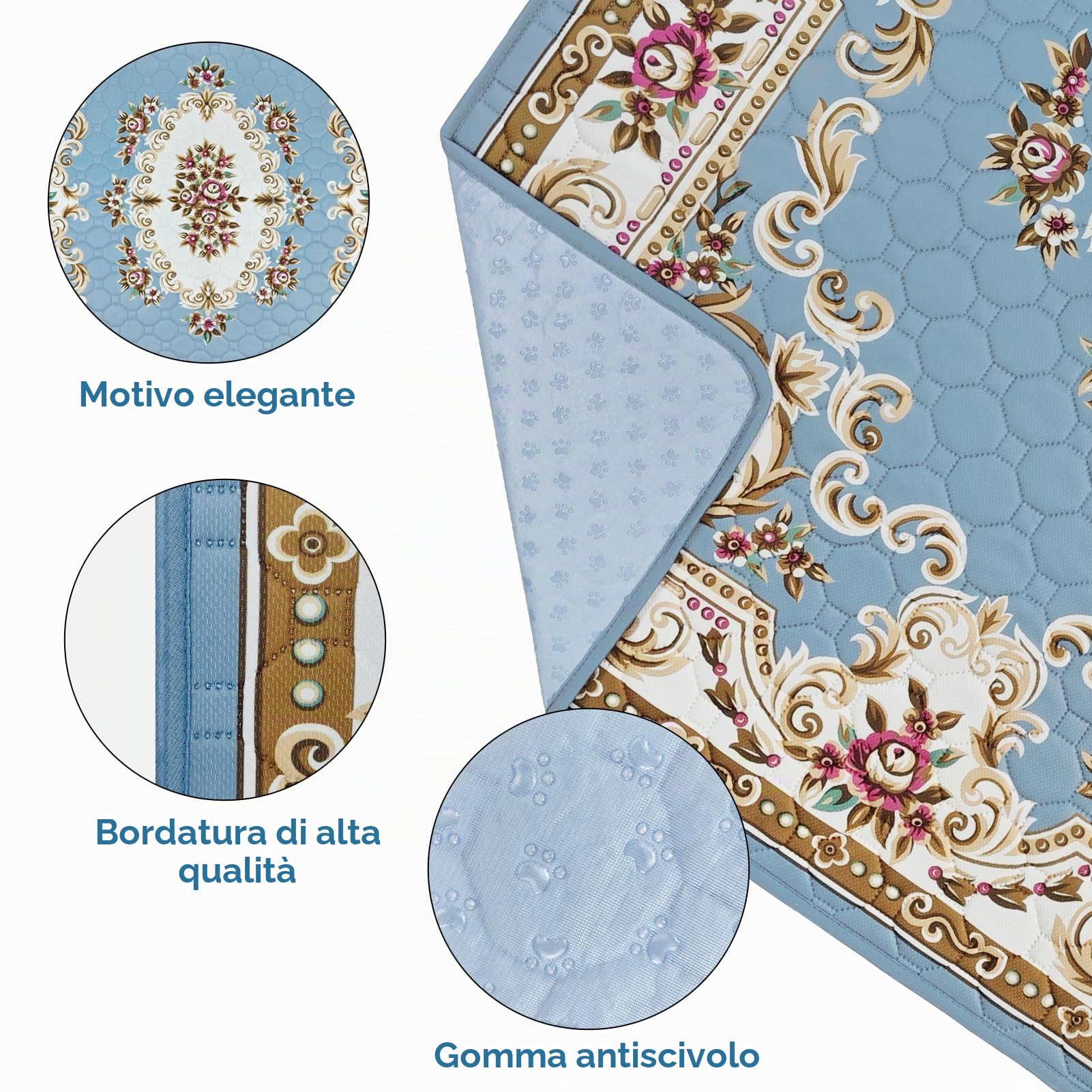 Tappetini Lavabili per Cani, 2 tappetini con feromoni, 60x45 cm | Tappetino assorbente riutilizzabile per cuccioli, super assorbente e impermeabile, ideale per l'addestramento di animali