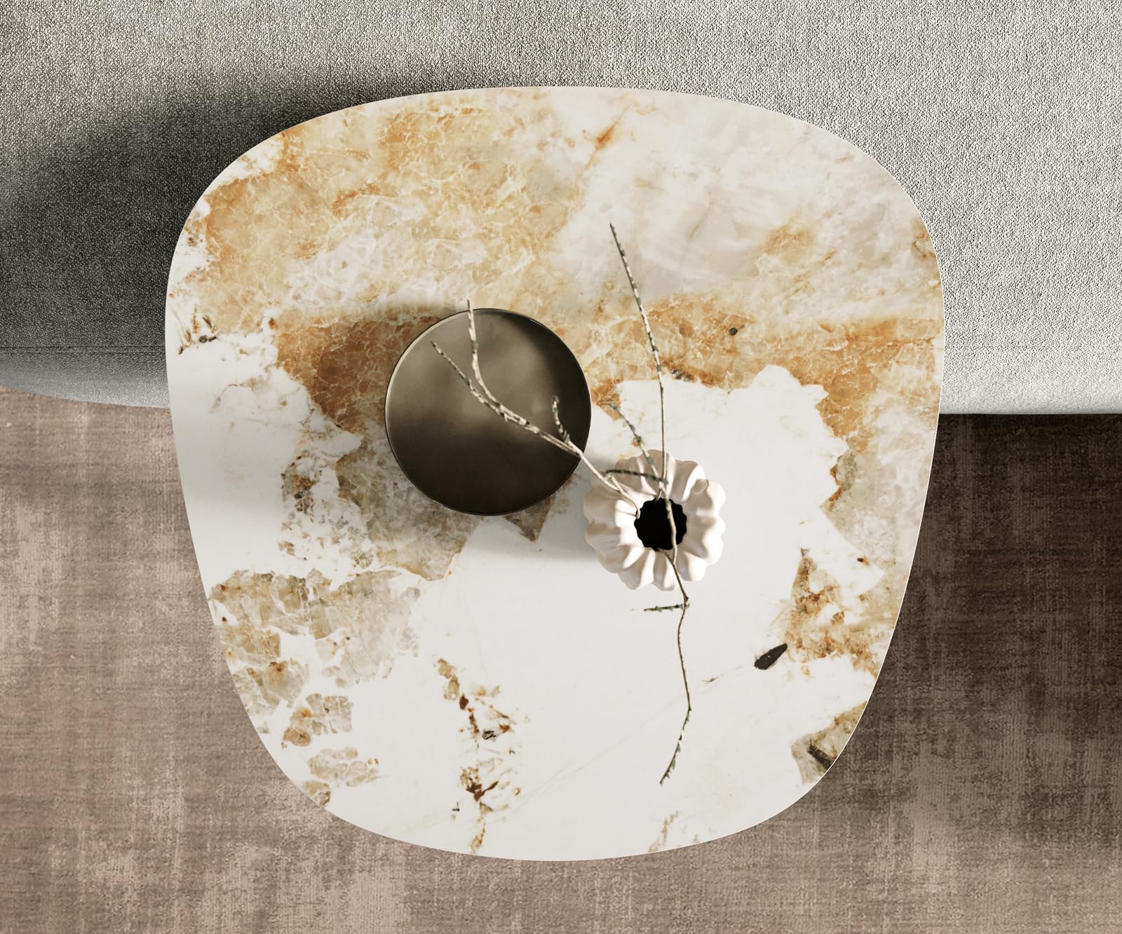 table d’appoint Edge Boot 60x60 cm céramique Minas Melange Eleny Metall