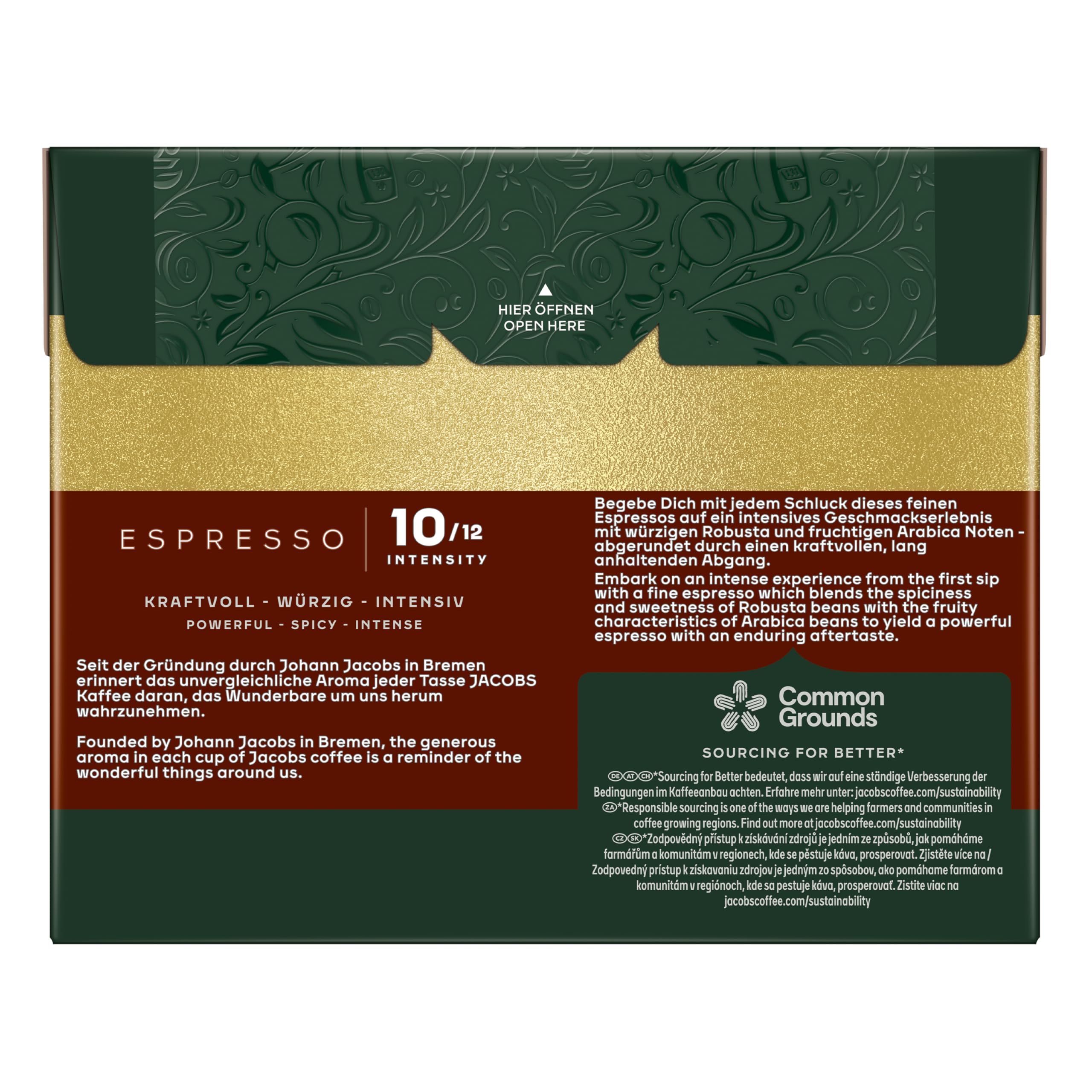Jacobs Kaffeekapseln Espresso Intenso, Megapack XXL, Intensität 10/12, 5 x 40 Getränke, Nespresso* kompatible Kaffee Kapseln, 200 Kapseln