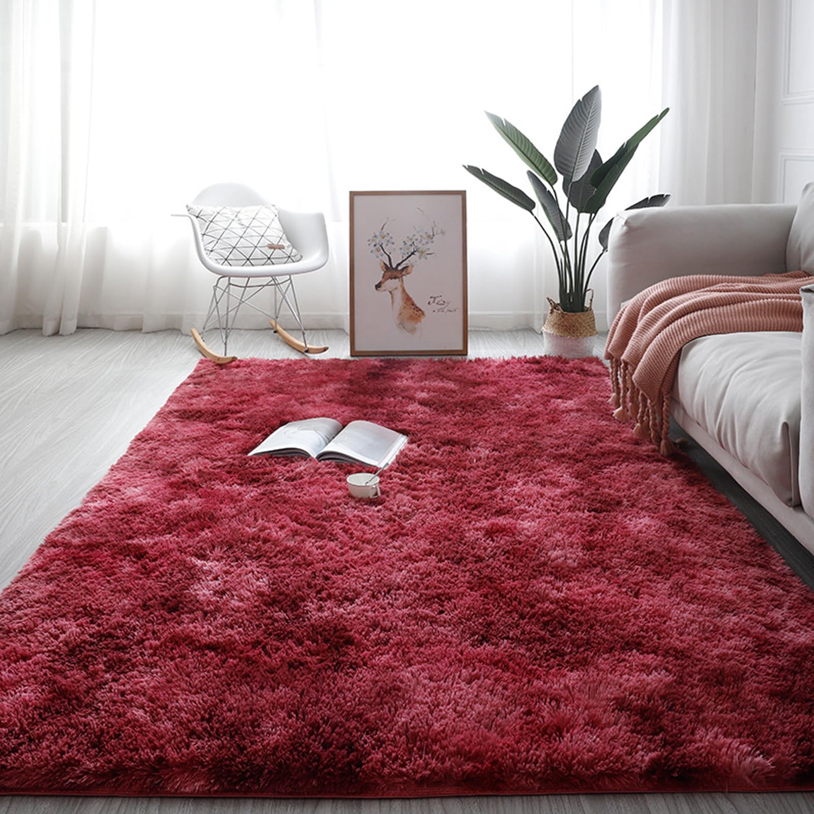 Rug, Soft Fluffy Carpets for Living Room, 1.5X2.4M, Large Grass Carpet(D,4ft*6ft)