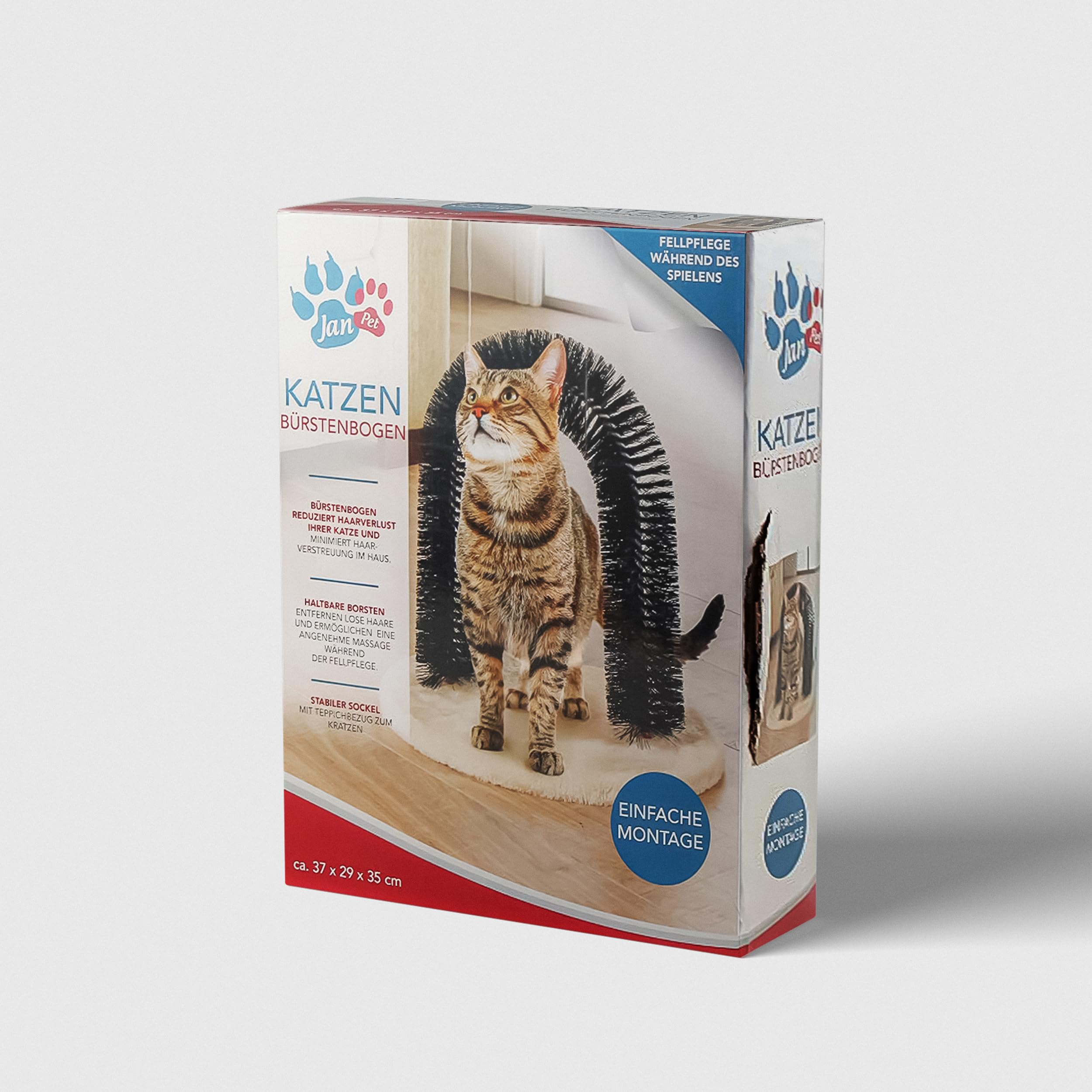 Enthaarungsbogen für Katzen 37 x 29 x 35 cm - Fellpflege für alle Haarlängen - Weniger Haare im Haus mit stabilem Sockel