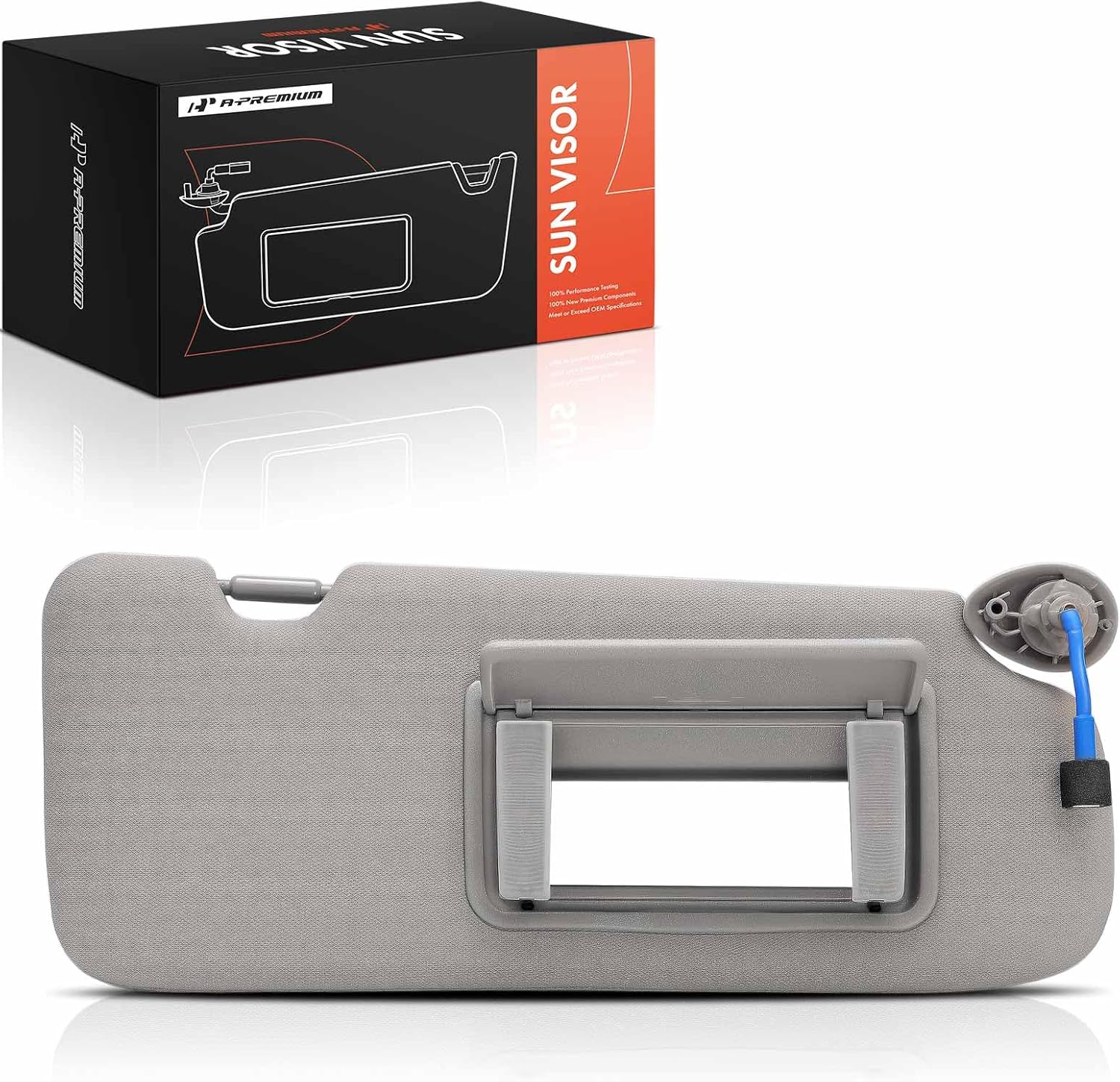 A-Premium Passenger Right Side Sun Visor Compatible with Honda CR-V CRV 2017 2018 2019 2020 2021 2022 - with Vanity Light, with Vanity Mirror, Gray Color - Replaces 83230-TLA-A12ZB, 83230TLAA12ZB