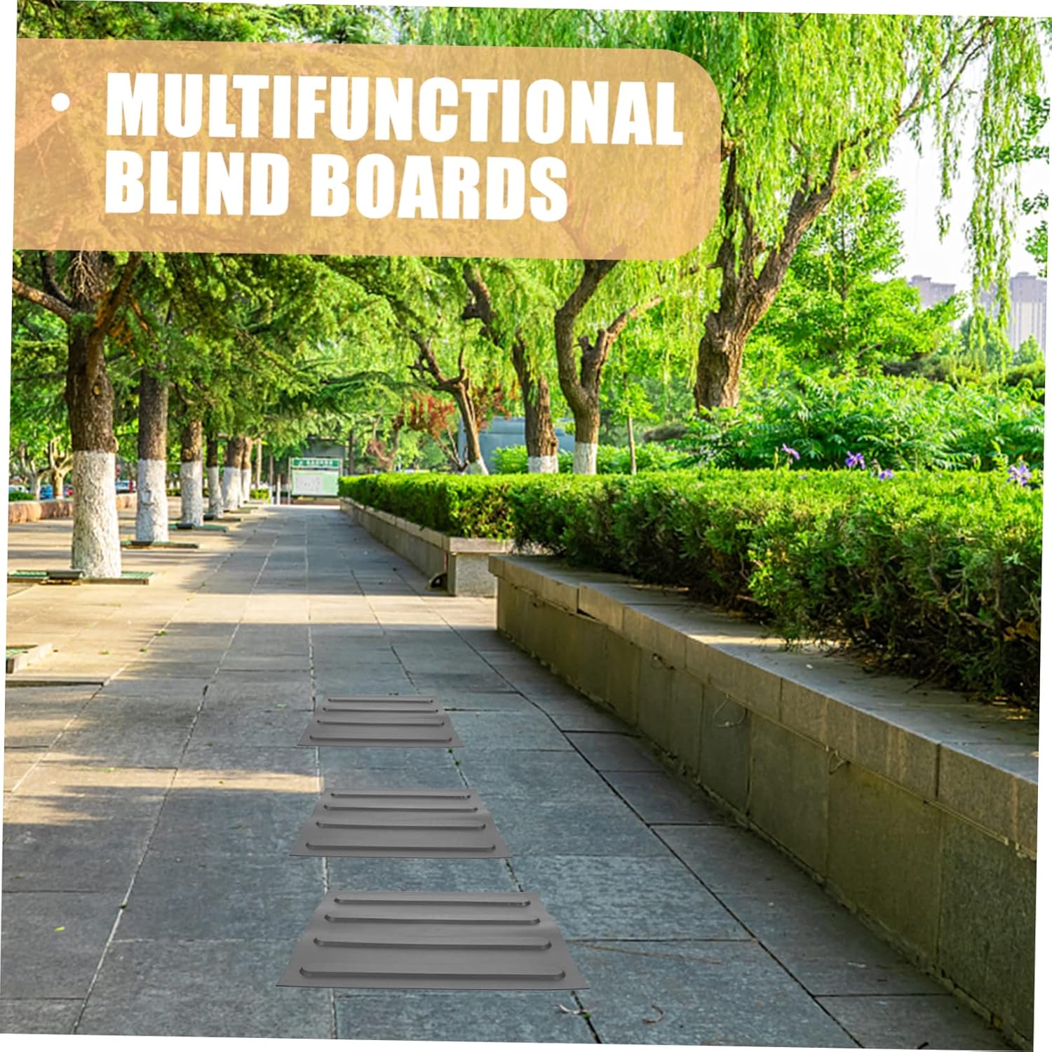 CHILDWEET 4sheets Multifunctional Blind Boards for Road Walkway Sidewalk Boards Floor Stickers