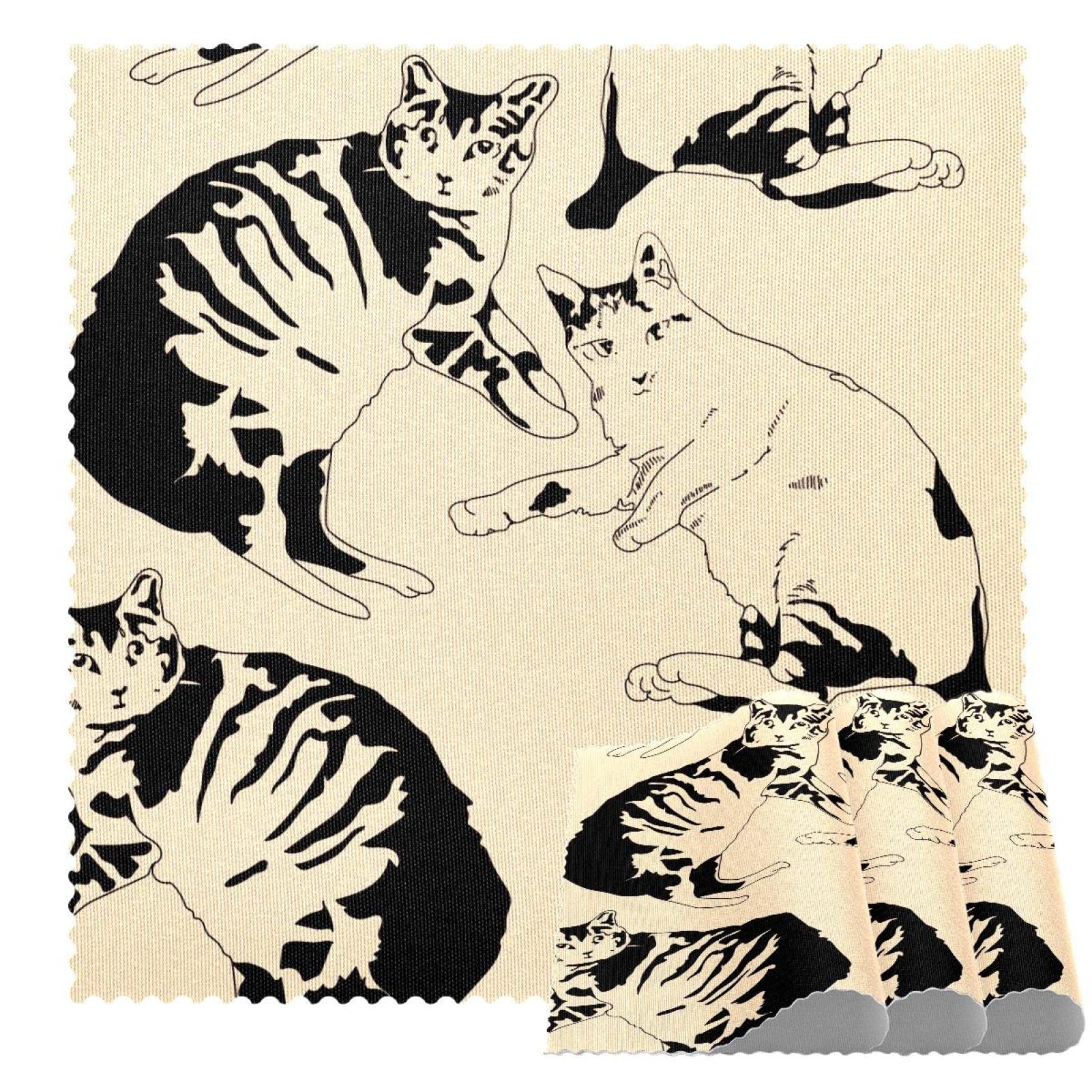 Sets de table carrés Lazy Cats pour embellir vos repas de famille