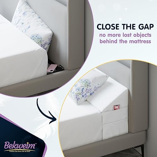 Miniatura 3 de Almohada de cuña para cabecero de cama, relleno de huecos de cama tamaño Queen  Almohada de cabecera tamaño Queen 60 x 10 x 6  Almohada larga para