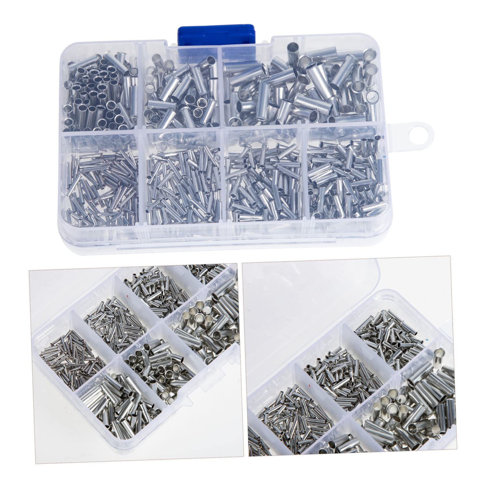Baluue Kit Di Connettori Per Cavi Da 4 Set Manicotti A Crimpare Connettori Di Testa Non Isolati Kit Di Crimpatura Per Terminali Di Estremità Di Cavi 600 Pezzi*4