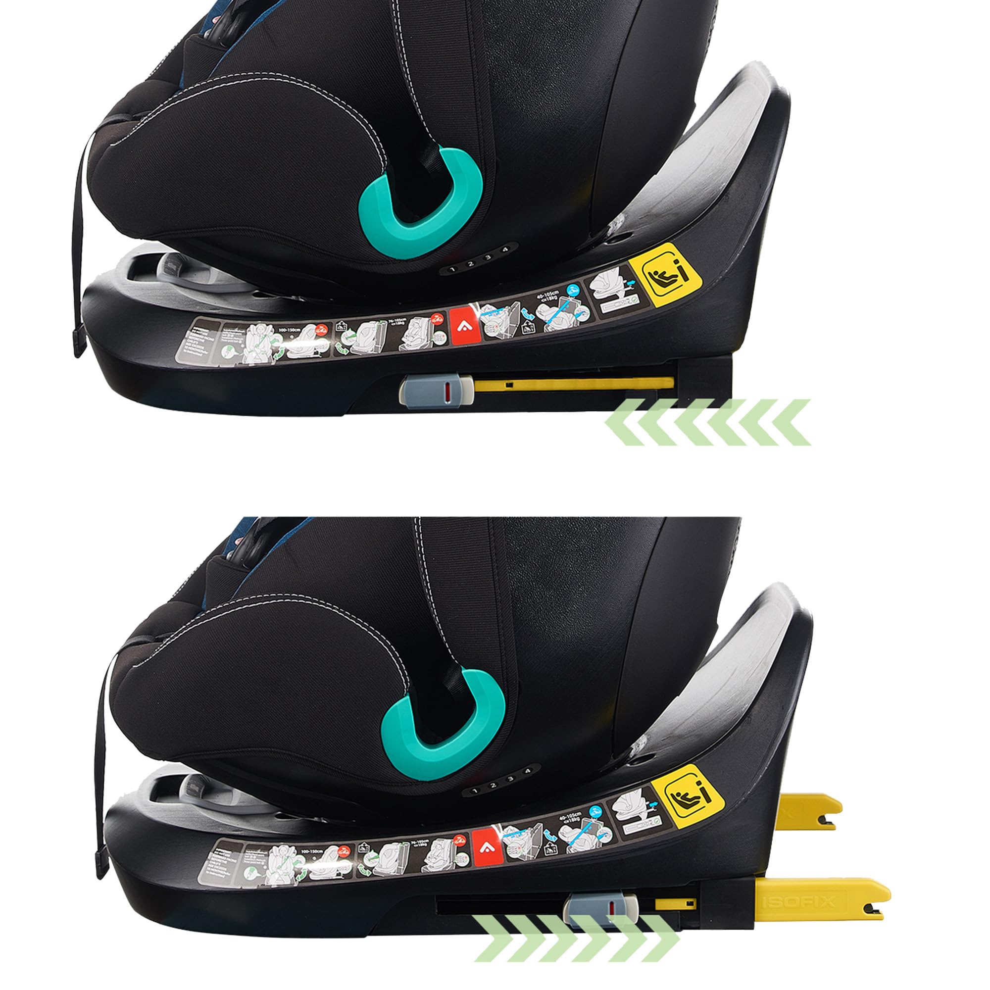 XOMAX G409 IOT Asiento infantil giratorio 360°, ISOFIX I crece, 0 – 36 kg, 0 – 12 años, grupo 0+/1/2/3, arnés de 5 puntos, cinturón de 3 puntos, funda lavable I ECE R129
