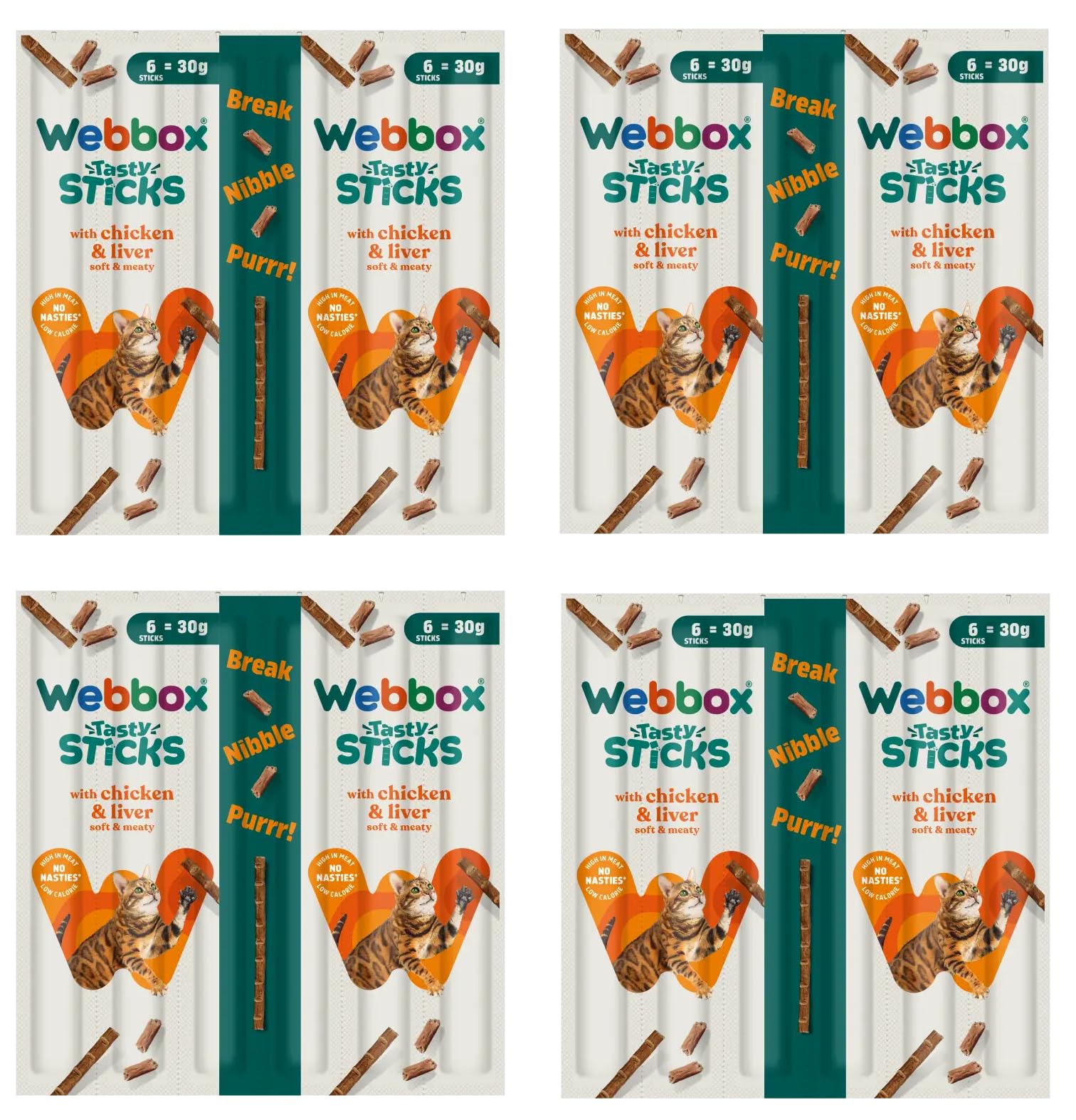 Webbox Cats Delight Tasty Sticks with Turkey and Lamb 6-Sticks Deal of 4 (24 Sticks Total)