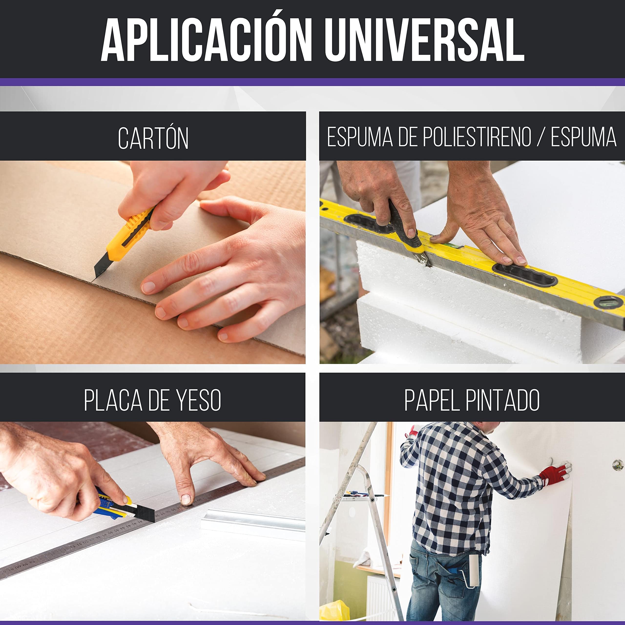 Filzada® 120x Cuchillas de repuesto para cuchillos de corte de 9mm NEGRO - Cuchillas ultra afiladas para alfombras - Cuchillas a presión para cuchillos de corte de 9mm