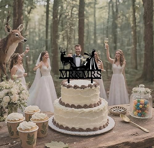 Miniatura 4 de Divertida decoración para tartas de boda de caza, cazador de ciervos, decoración de pastel de boda, decoración de pastel de boda, aniversario,