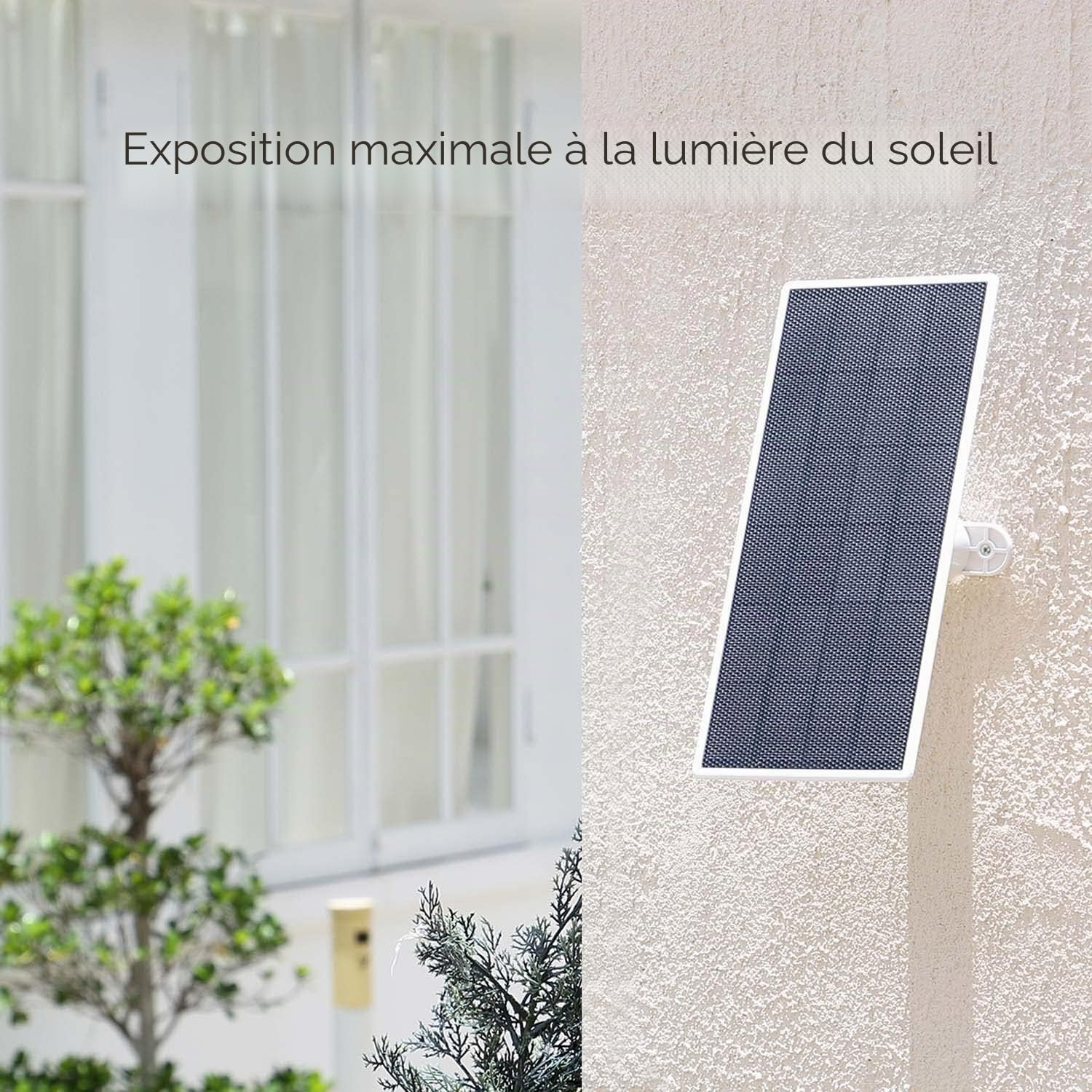Wasserstein Panneau solaire pour Google Nest Cam extérieur ou intérieur, batterie – 2,5 W énergie solaire – Fabriqué pour Google Nest