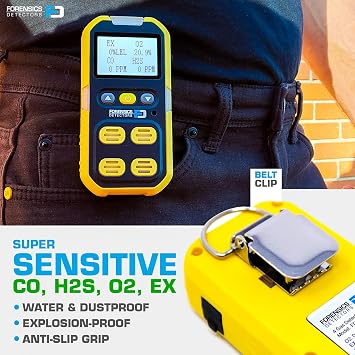 4 Gas Meter for Confined Space | USA NIST Calibration | O2, CO, H2S, LEL