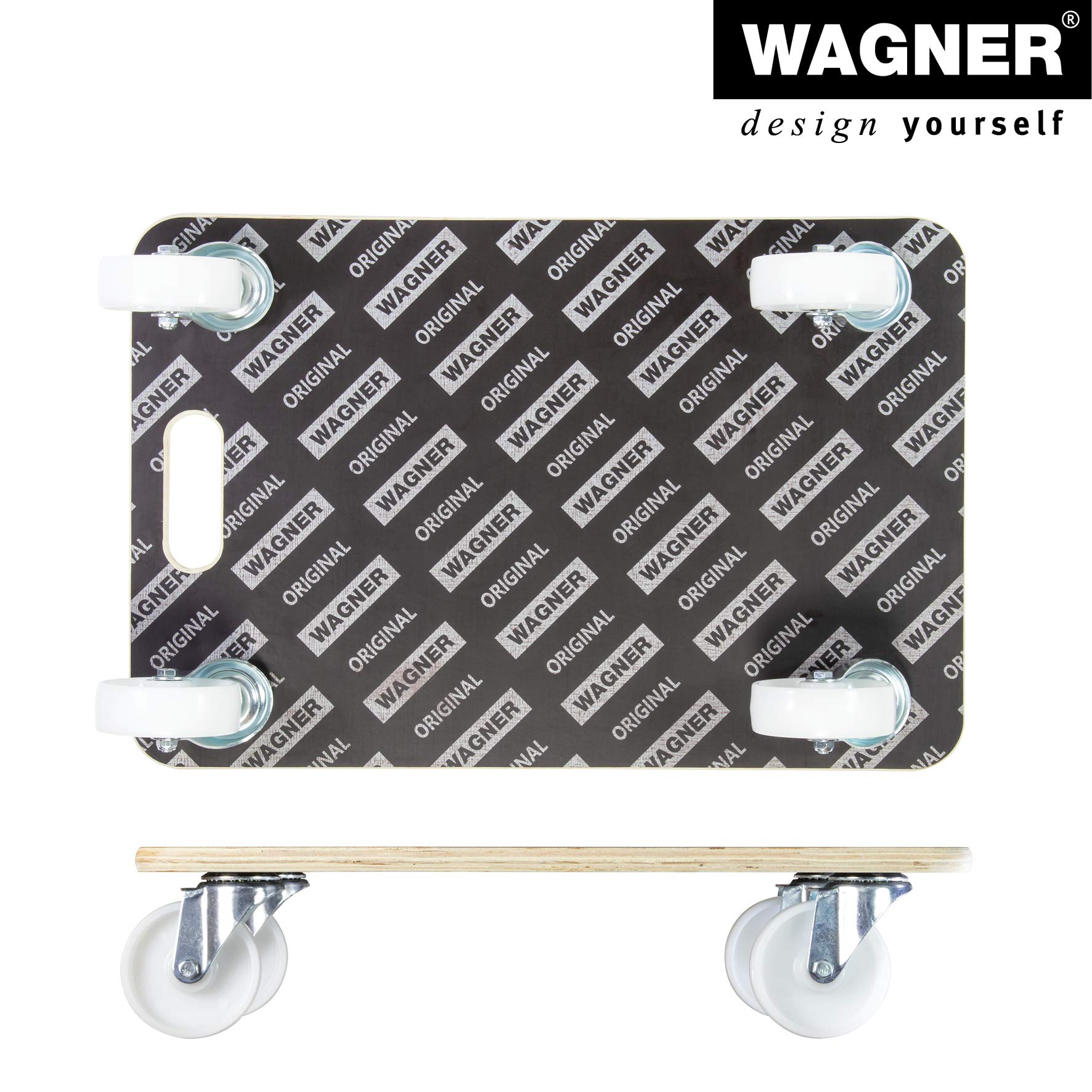 Wagner Plataforma de Carga MM 1614-59 x 39 cm - para Cajas Pesadas, 400 kg Carga Máxima, Asa de Transporte, Superficie Antideslizante, Certificado FSC® - 20161401