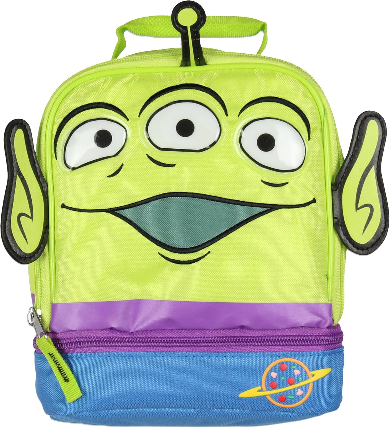 Disney Toy Story Lunch Box | Alien Lunch Bag Design with 3D Ears Insulated Dual Compartment Insulated Lunch Tote 10"