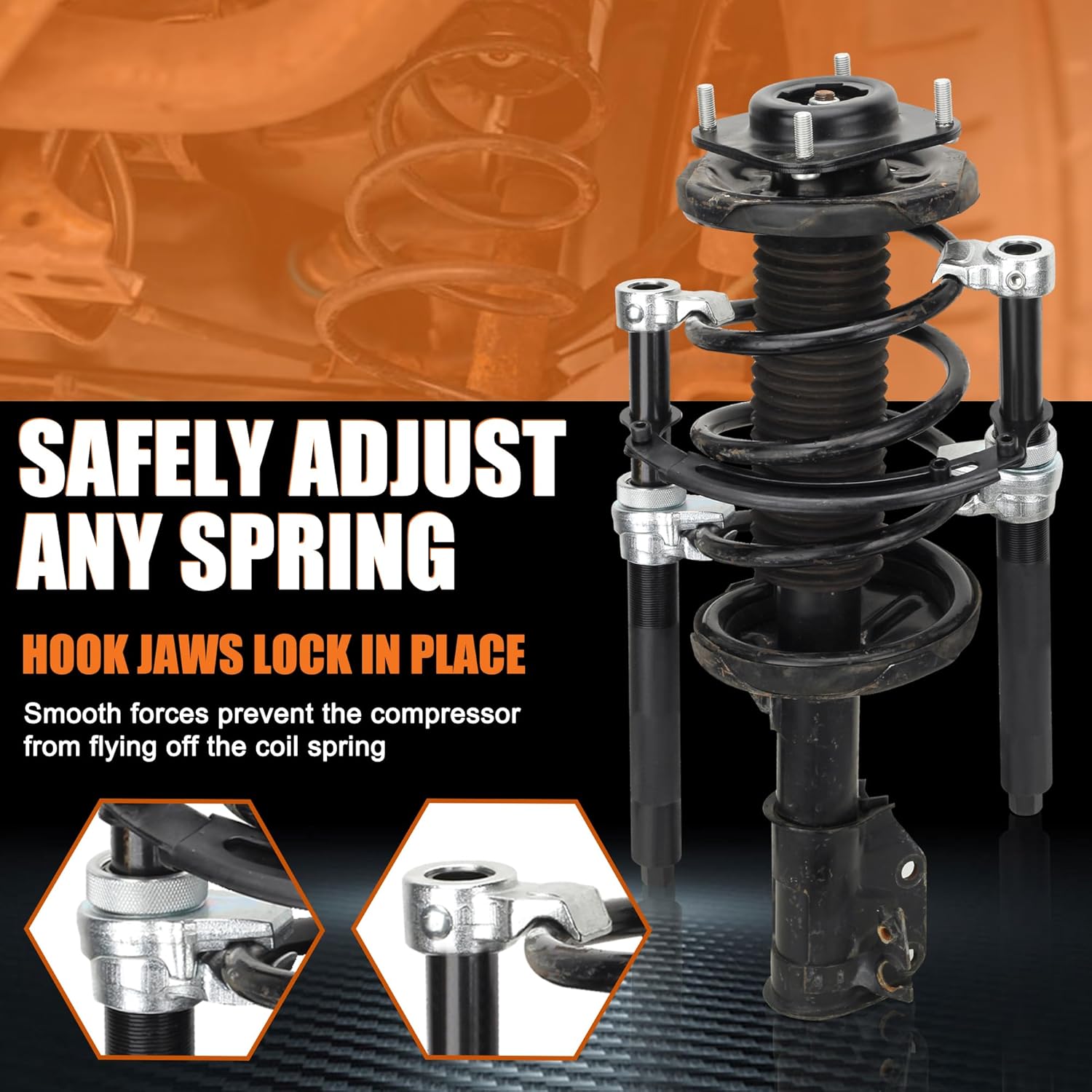 Coil Spring Compressor Tool, Heavy Duty Macpherson Strut Spring Compressor Set with Safety Bracket for Car Truck ATV UTV, 2200 LB Capacity