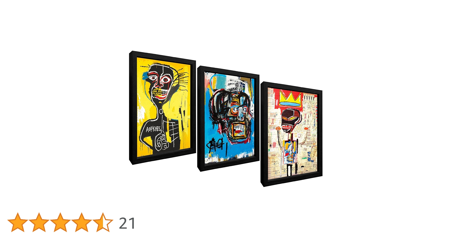 バスキア　ポスター　フレーム付き　まとめ売り　3枚 フレーム付きポスター バスキア】Jean-Michel Basquiat Boy and