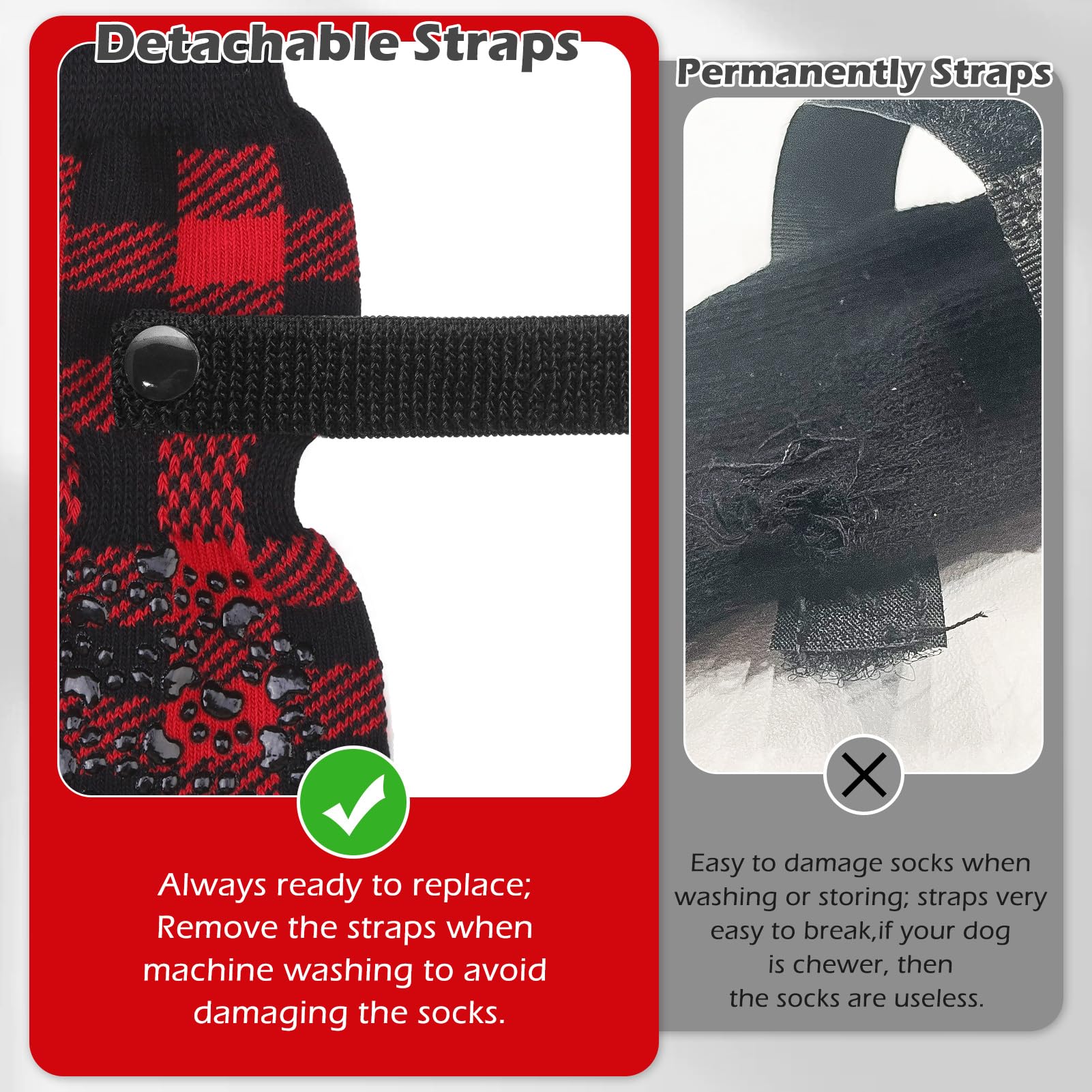 EXPAWLORER Dog Socks with Grips, Double Sides Anti-slip Dog Gripper Socks for Hardwood Floors Stop Licking Injured Paws - Image 4