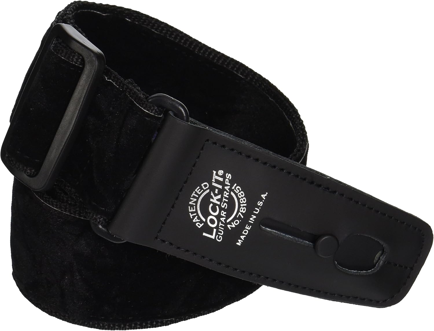 Lock-It Straps Crushed Velvet Guitar Strap - Black