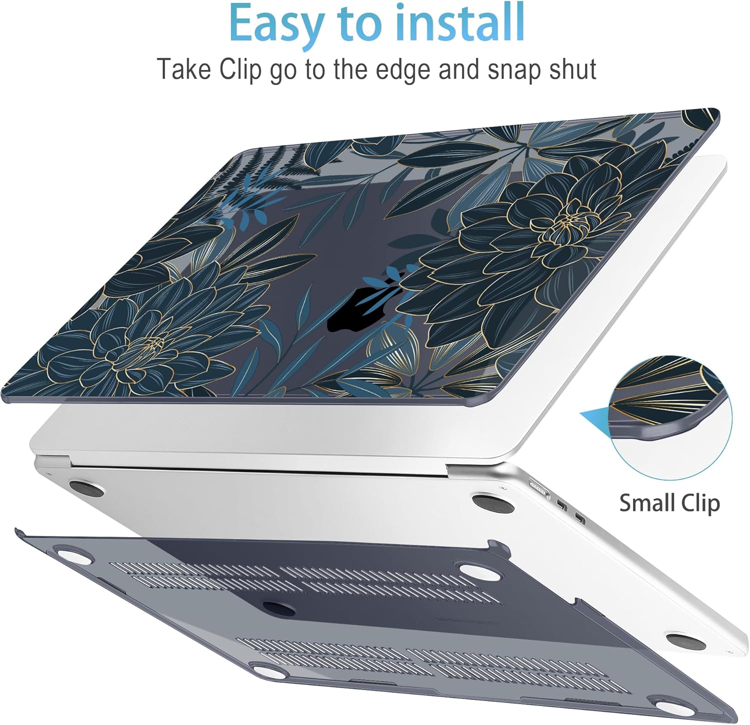 Mektron for 2025 M4 MacBook Air 13.6 Inch A3240 Case Fits 2023 A2681 M2 2024 A3113 M3 Chip with Liquid Retina Display, Printed Plastic Hard Shell Cover for MacBook Air 13.6", Dahlia Flower C035 - Image 4