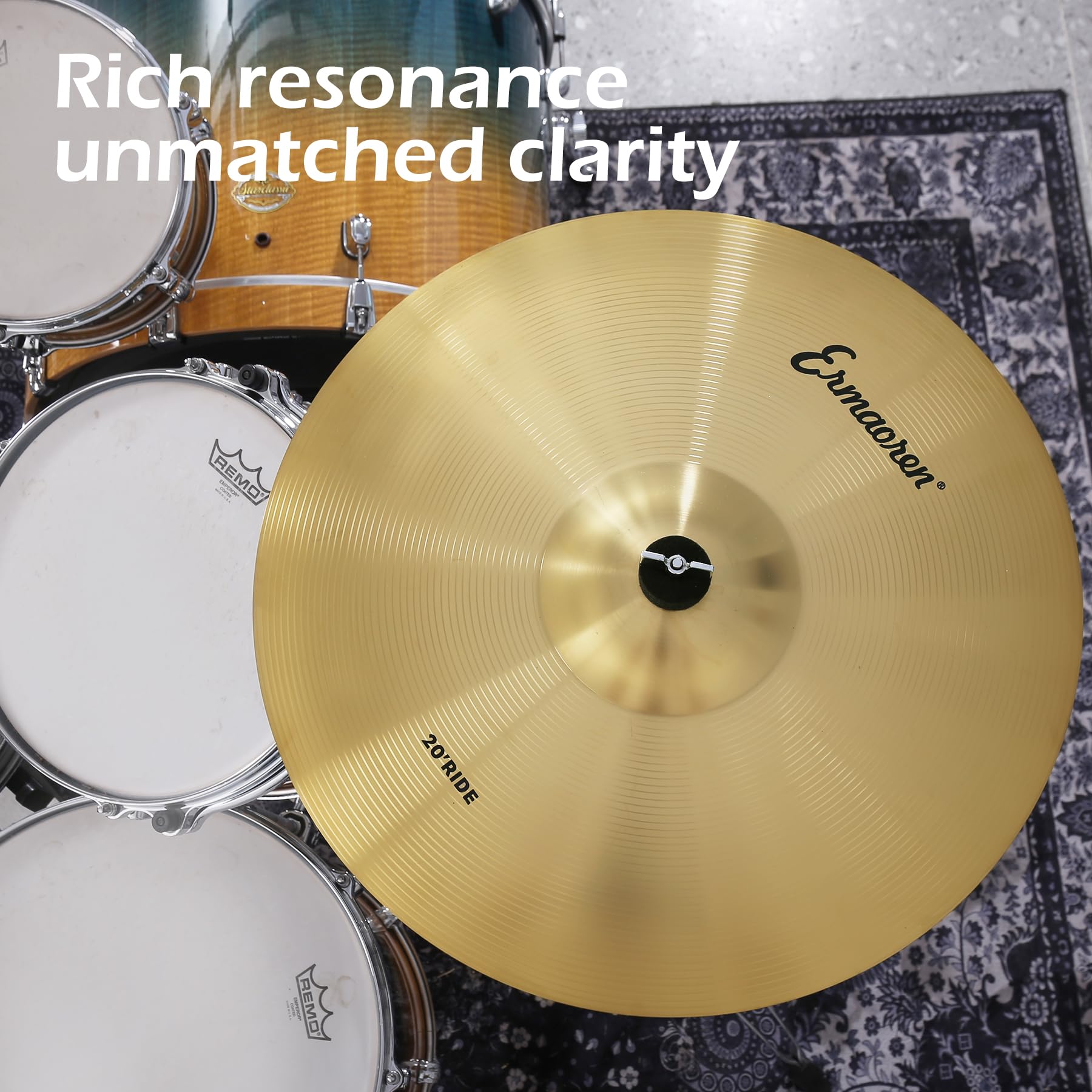 Cymbal Pack, 5 Pieces Drum Cymbals Set,14" Hi Hat Cymbals, 16" Crash and 18" Crash Cymbals, 20" Ride Cymbals for Drums Set