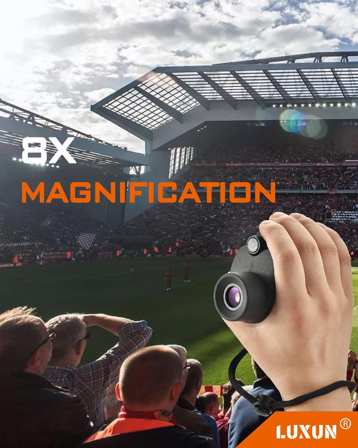 LUXUN Monocular Telescope - 8x30 High Definition Waterproof Pocket Telescope with Hand Grip & BAK4 Prism - with Compact, Wrist Strap Wide Field of View for Bird Watching, Wildlife Viewing